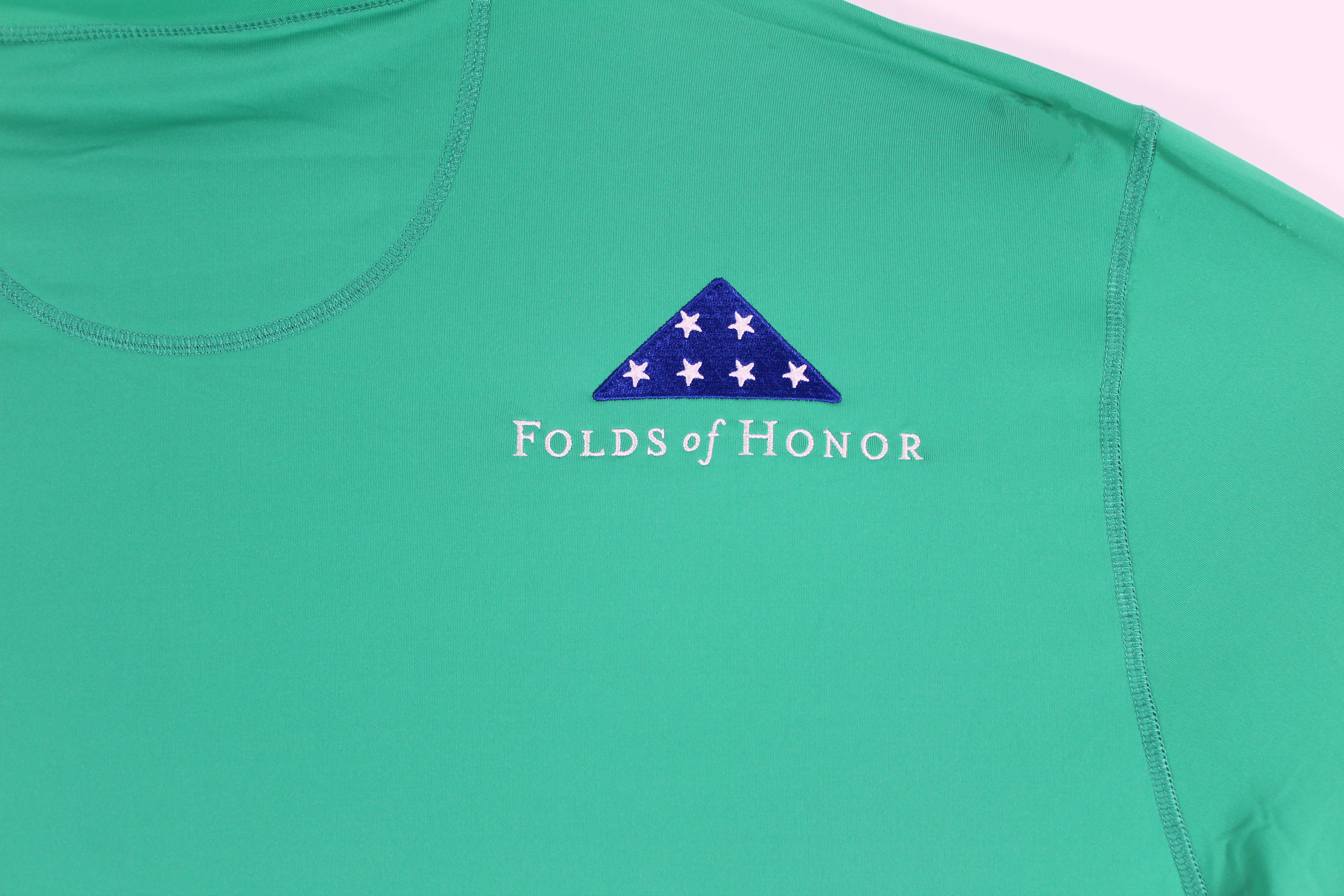 John Daly Signed Match Worn Green Folds of Honor Quarter Zip Shirt BAS #BH00322 - Image 6