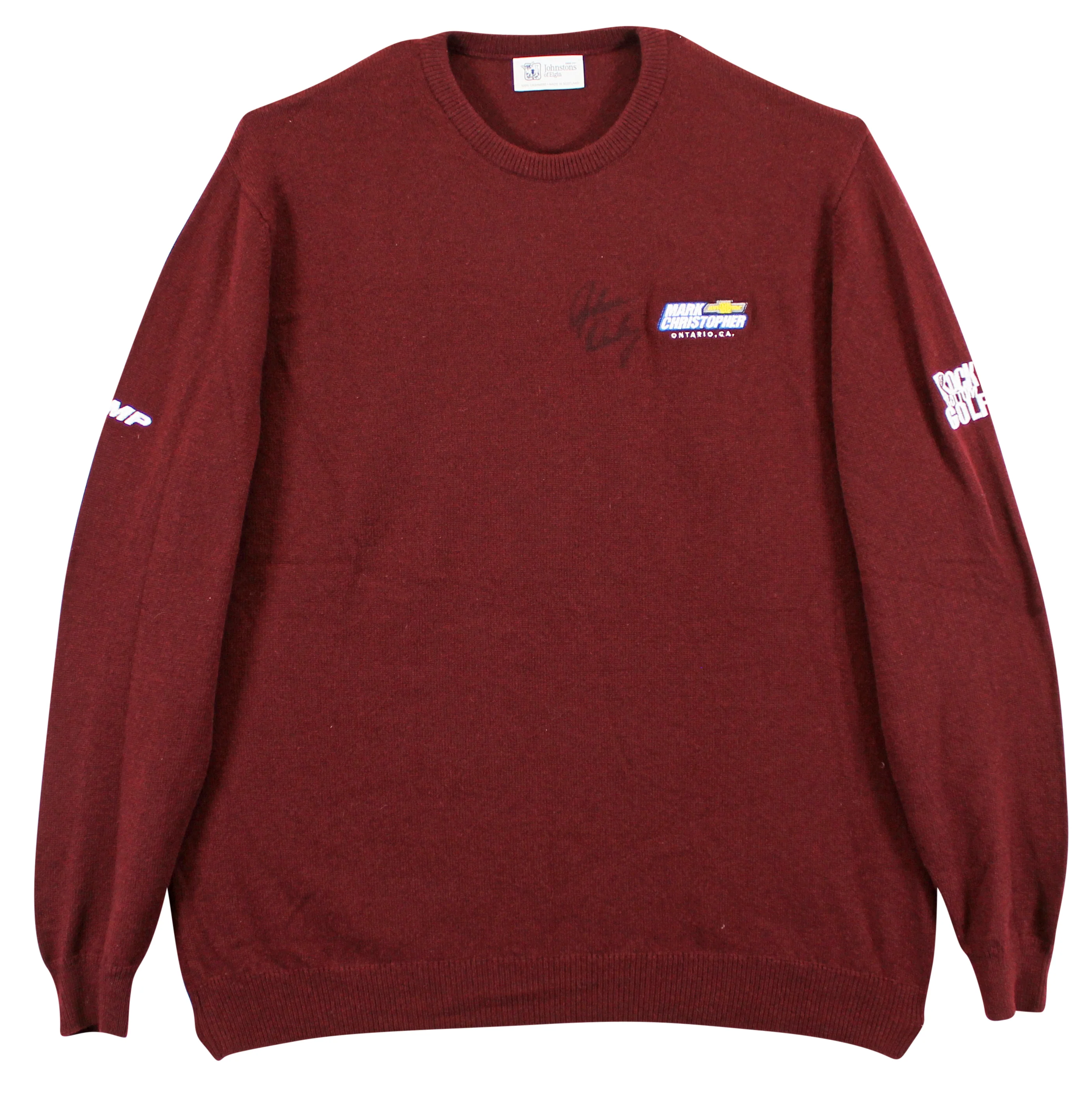 John Daly Signed Match Worn Maroon Johnstons of Elgin Cashmere Sweater BAS - Image 2