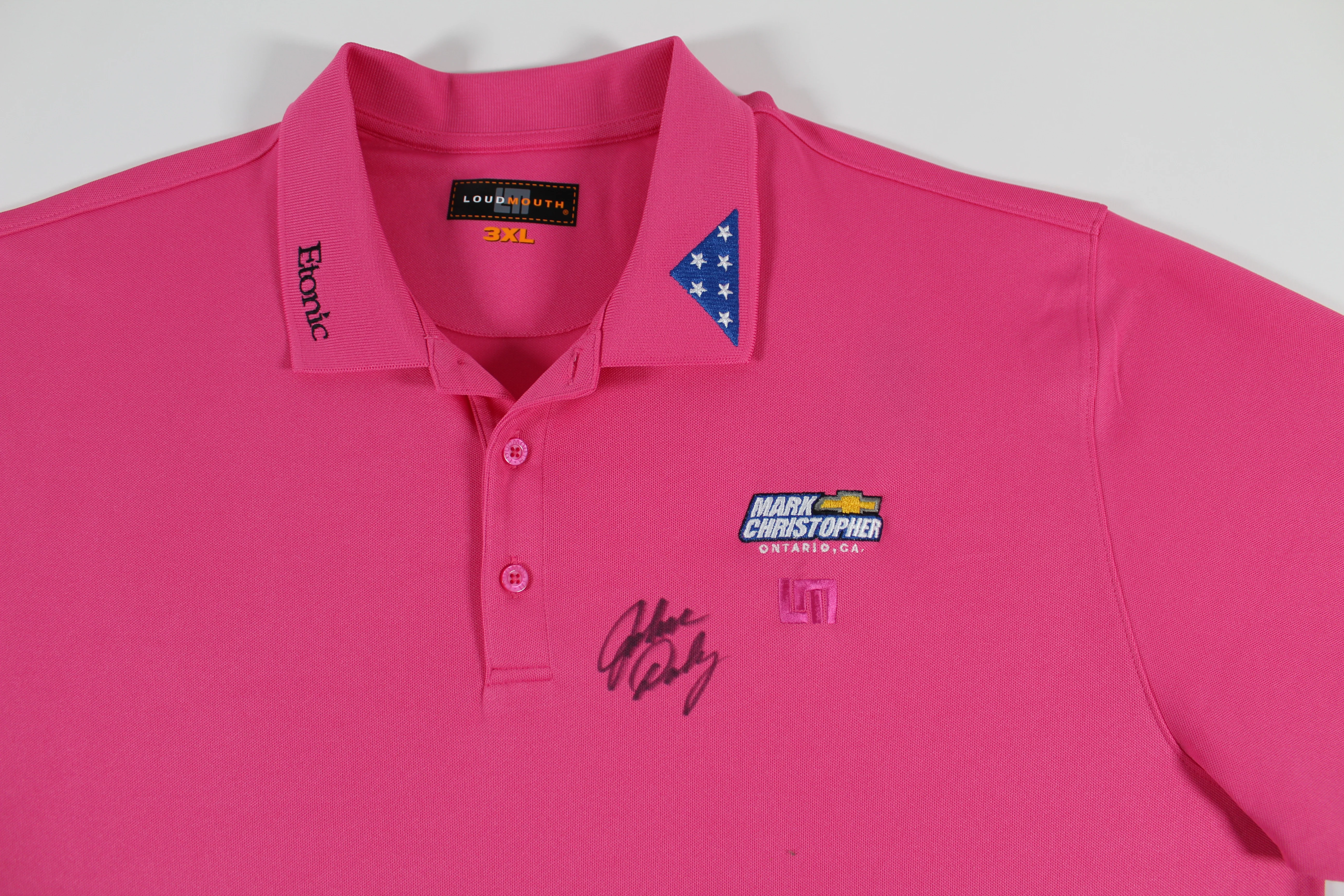 John Daly Signed Match Worn Pink FOH Loudmouth Polo Shirt BAS #JD36BH00342 - Image 3