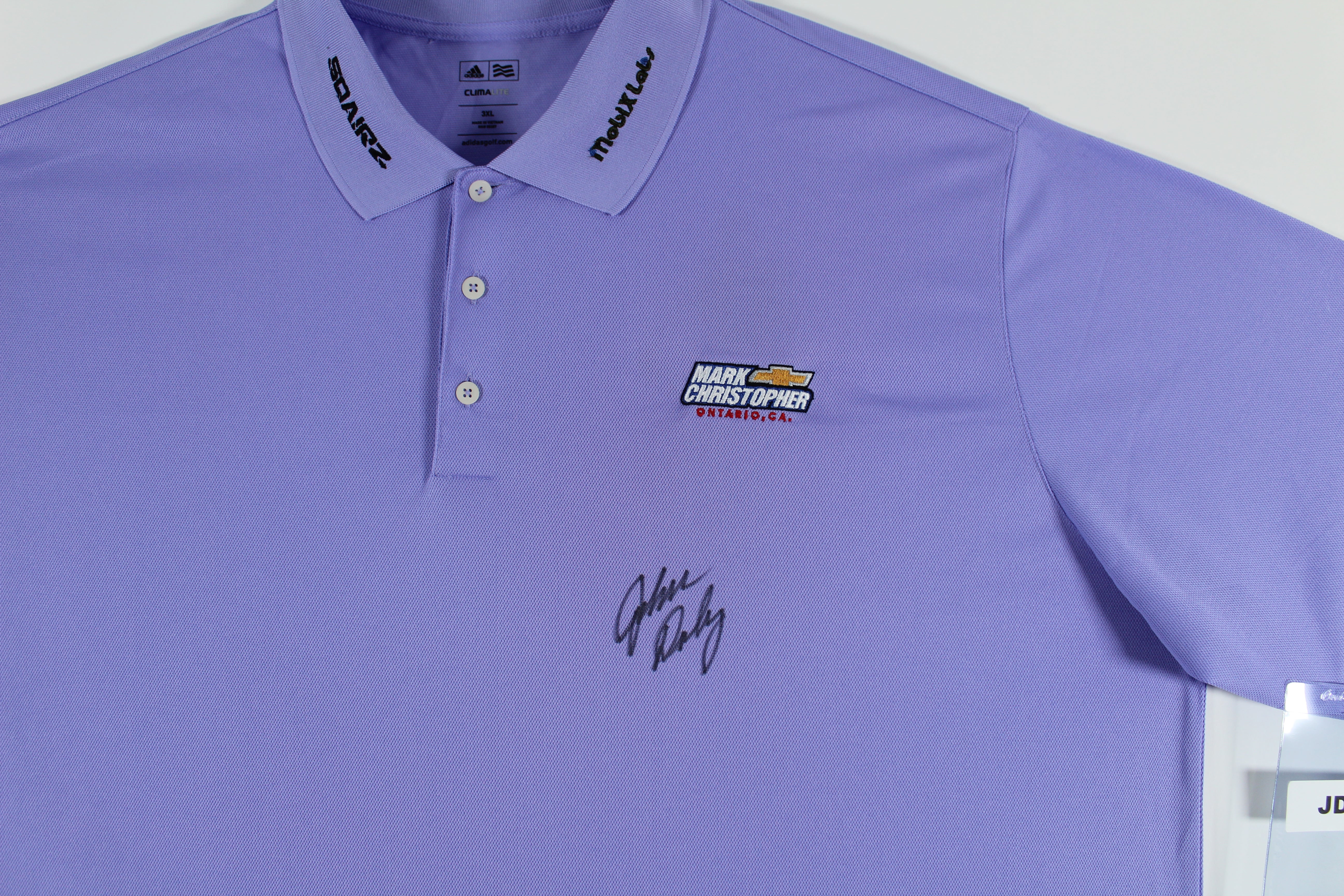 John Daly Signed Match Worn Purple Adidas Climalite Polo Shirt BAS #BH00364 - Image 3