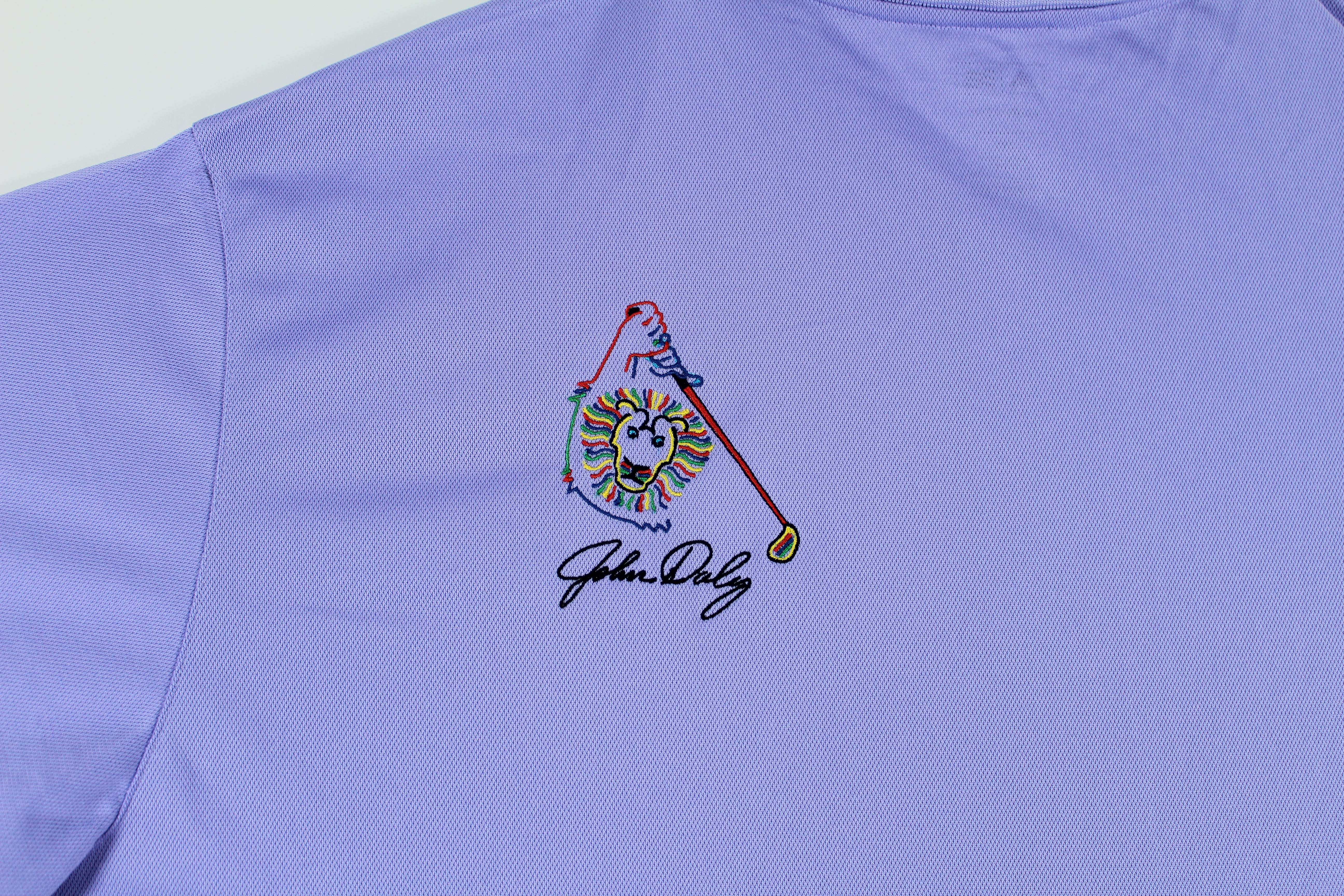 John Daly Signed Match Worn Purple Adidas Climalite Polo Shirt BAS #BH00364 - Image 5
