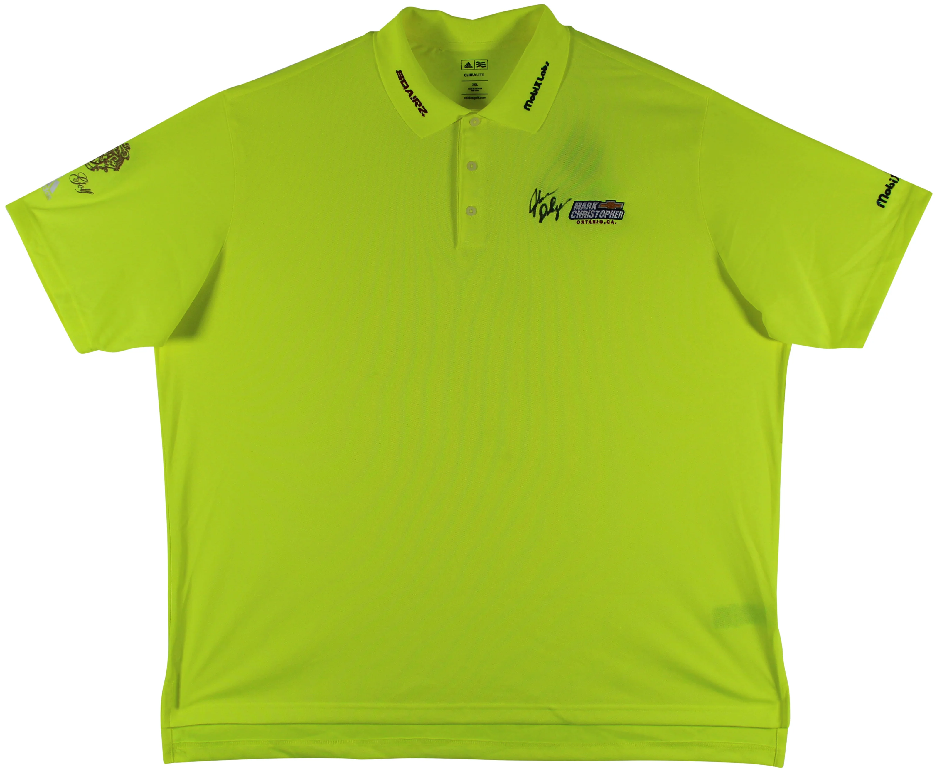 John Daly Signed Match Worn Yellow Adidas Climalite Polo Shirt BAS #BH00367 - Image 2