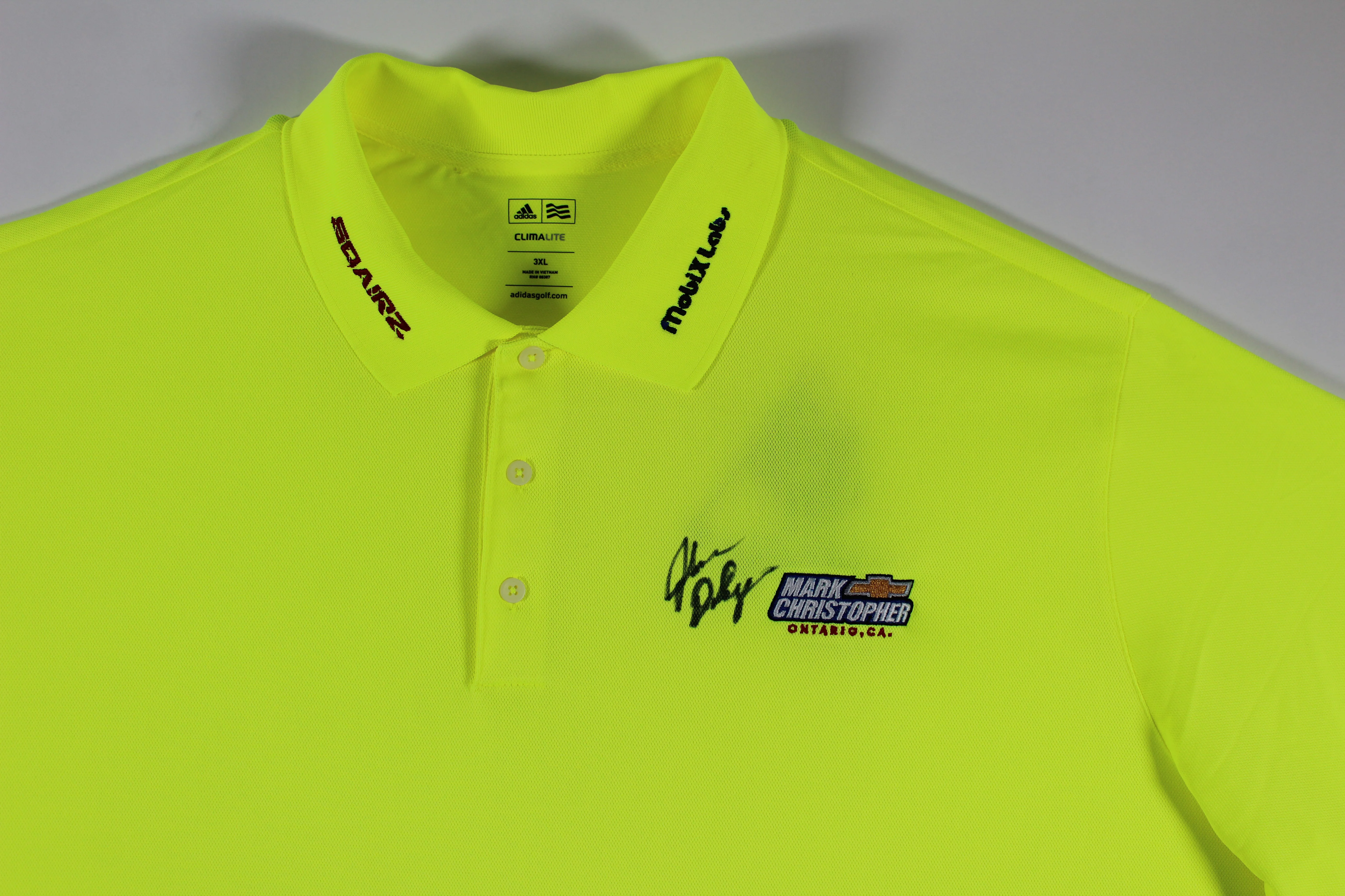 John Daly Signed Match Worn Yellow Adidas Climalite Polo Shirt BAS #BH00367 - Image 3