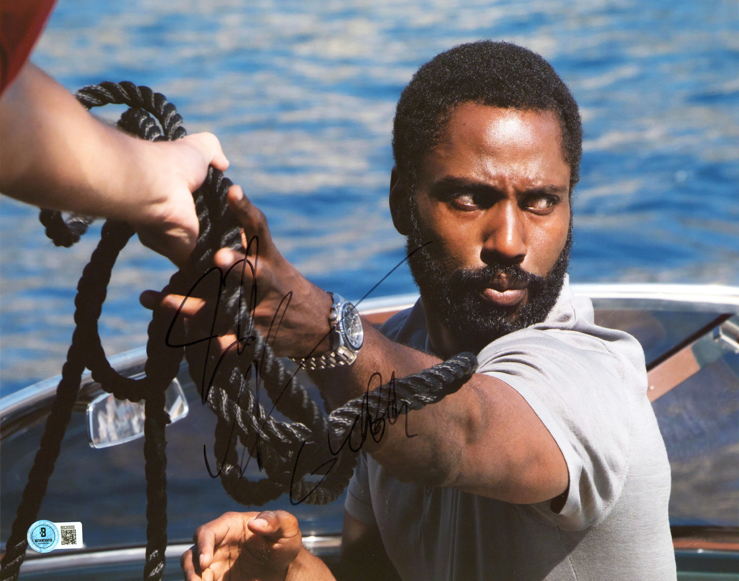 John David Washington Tenet Authentic Signed 11x14 Horizontal Photo BAS #BS20555