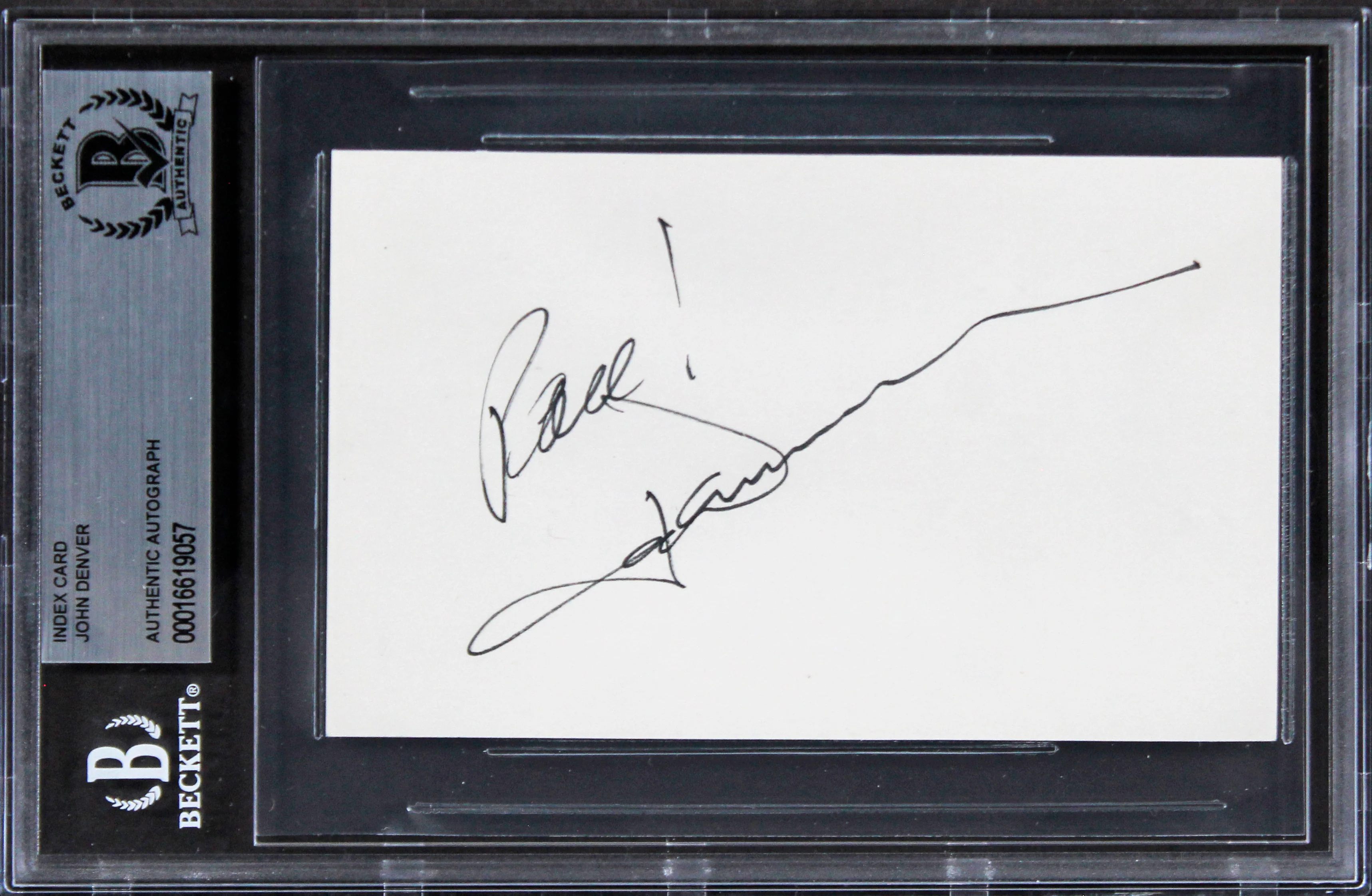 John Denver Singer Authentic Signed 3x5 Index Card Autographed BAS Slabbed 2 - Image 2