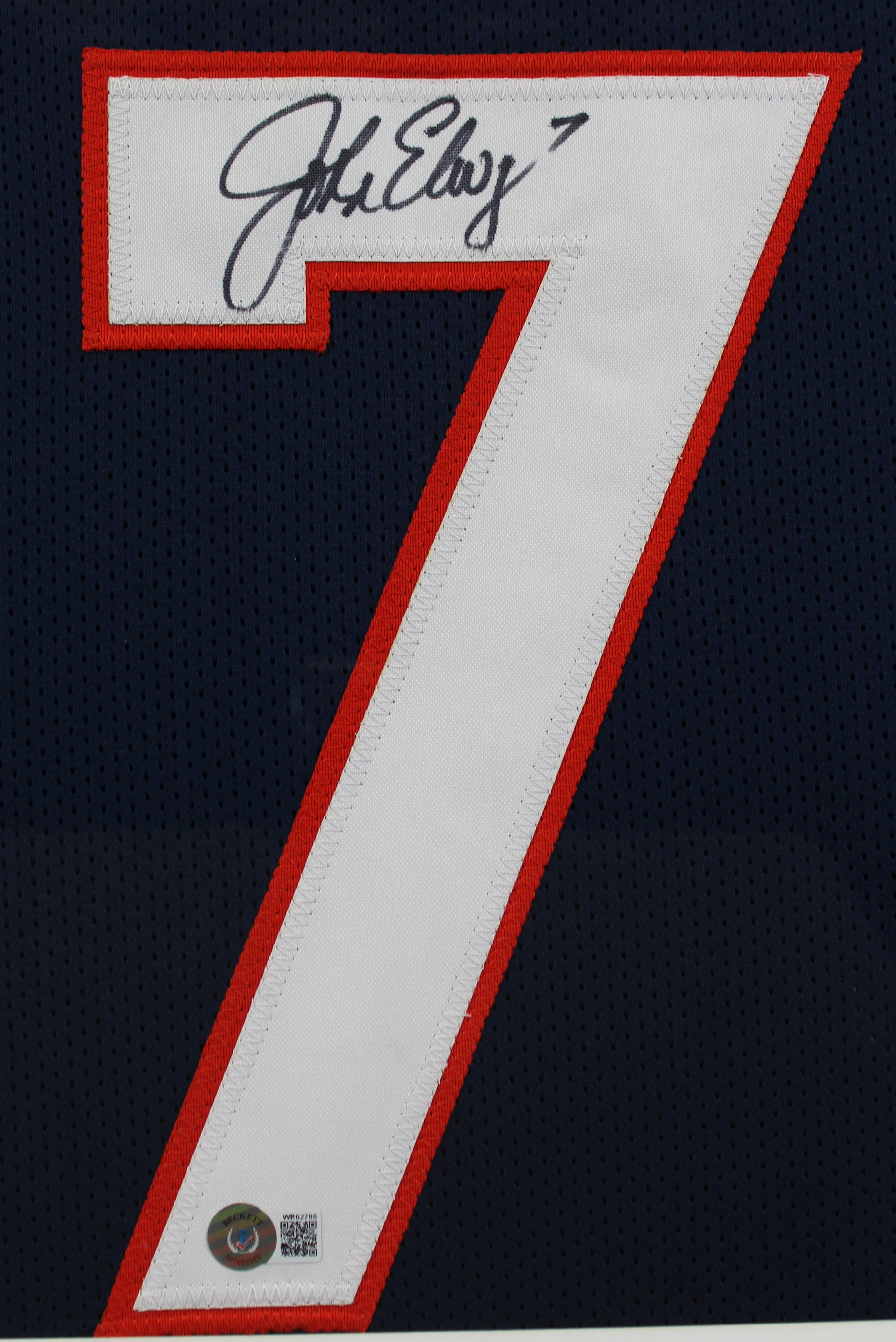 John Elway Authentic Signed One of One Jersey Framed Display BAS Witnessed - Image 3