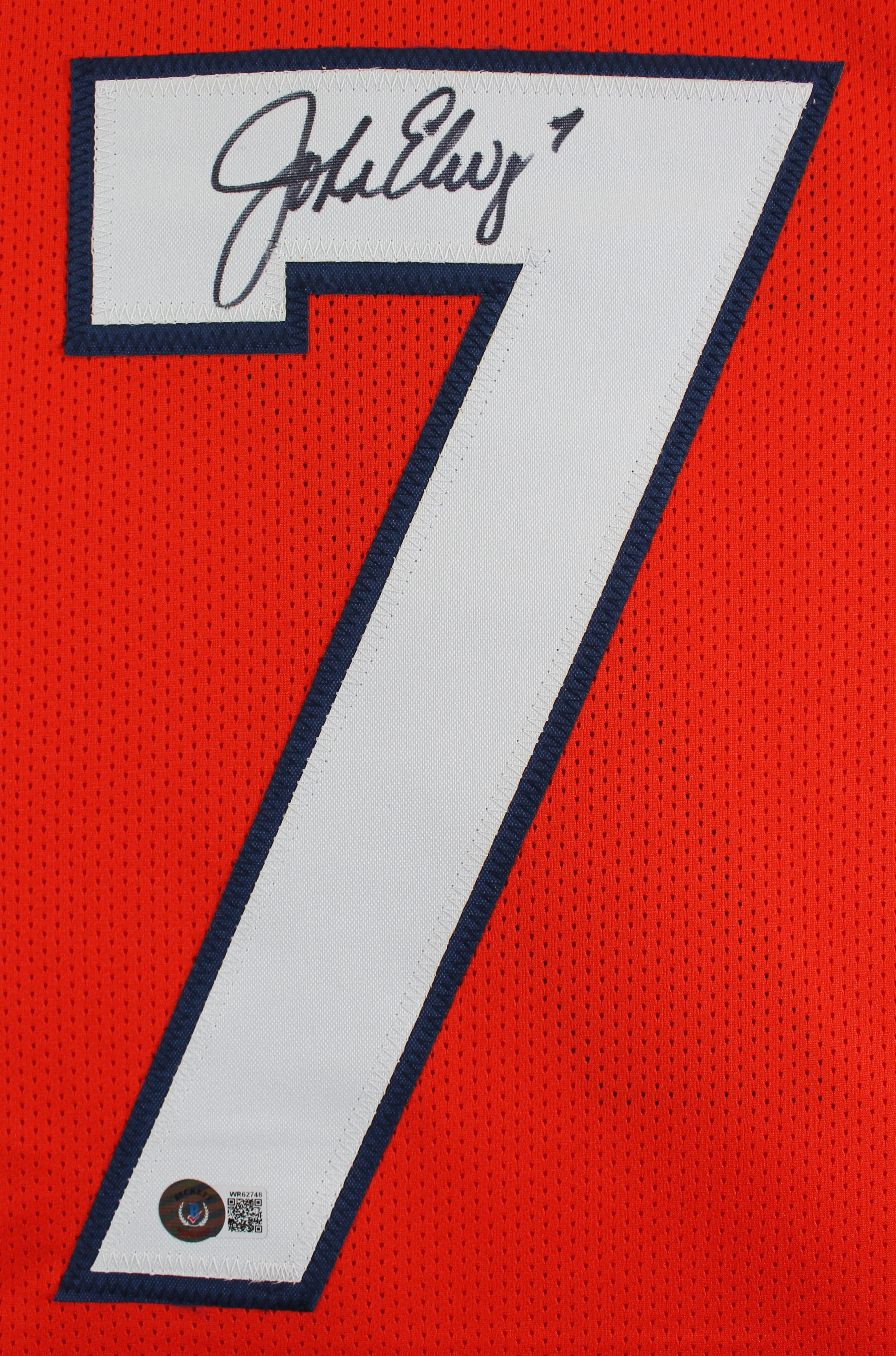 John Elway Authentic Signed Orange/Navy Pro Style Jersey BAS Witnessed - Image 3