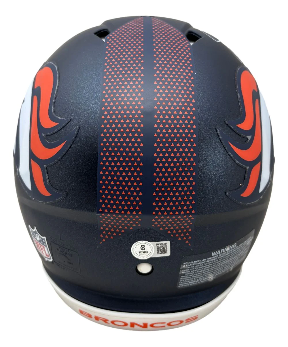 John Elway Signed Denver Broncos Full Size Authentic Speed Helmet BAS - Image 4