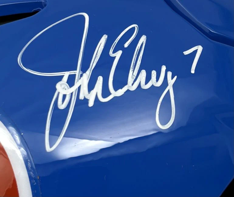 John Elway Signed Denver Broncos Full Size T/B Authentic SpeedFlex Helmet BAS - Image 2