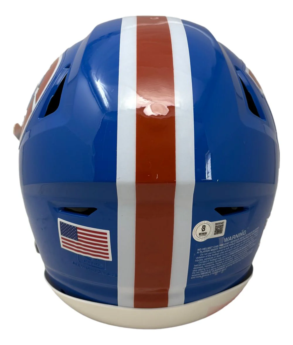 John Elway Signed Denver Broncos Full Size T/B Authentic SpeedFlex Helmet BAS - Image 5