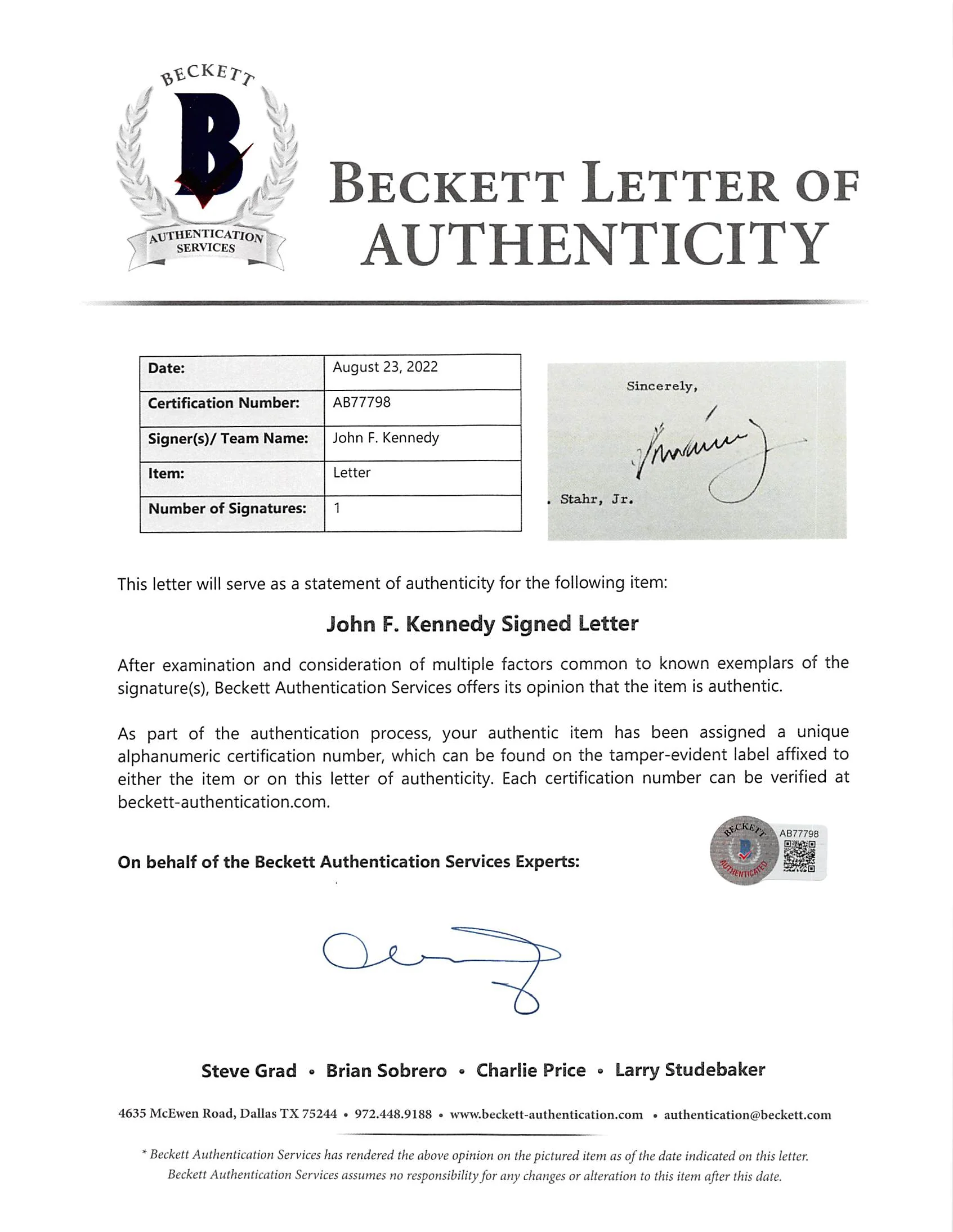 John F. Kennedy Signed 7x10.25 1962 2 Page Letter On White House Letterhead BAS - Image 5