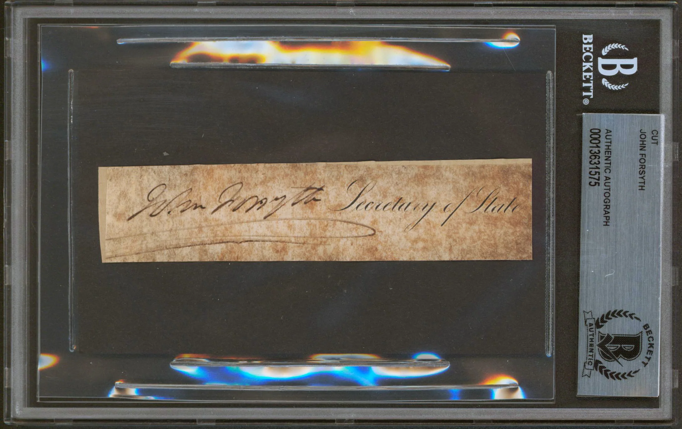 John Forsyth Authentic Signed 1x4.75 Cut Signature Autographed BAS Slabbed - Image 2