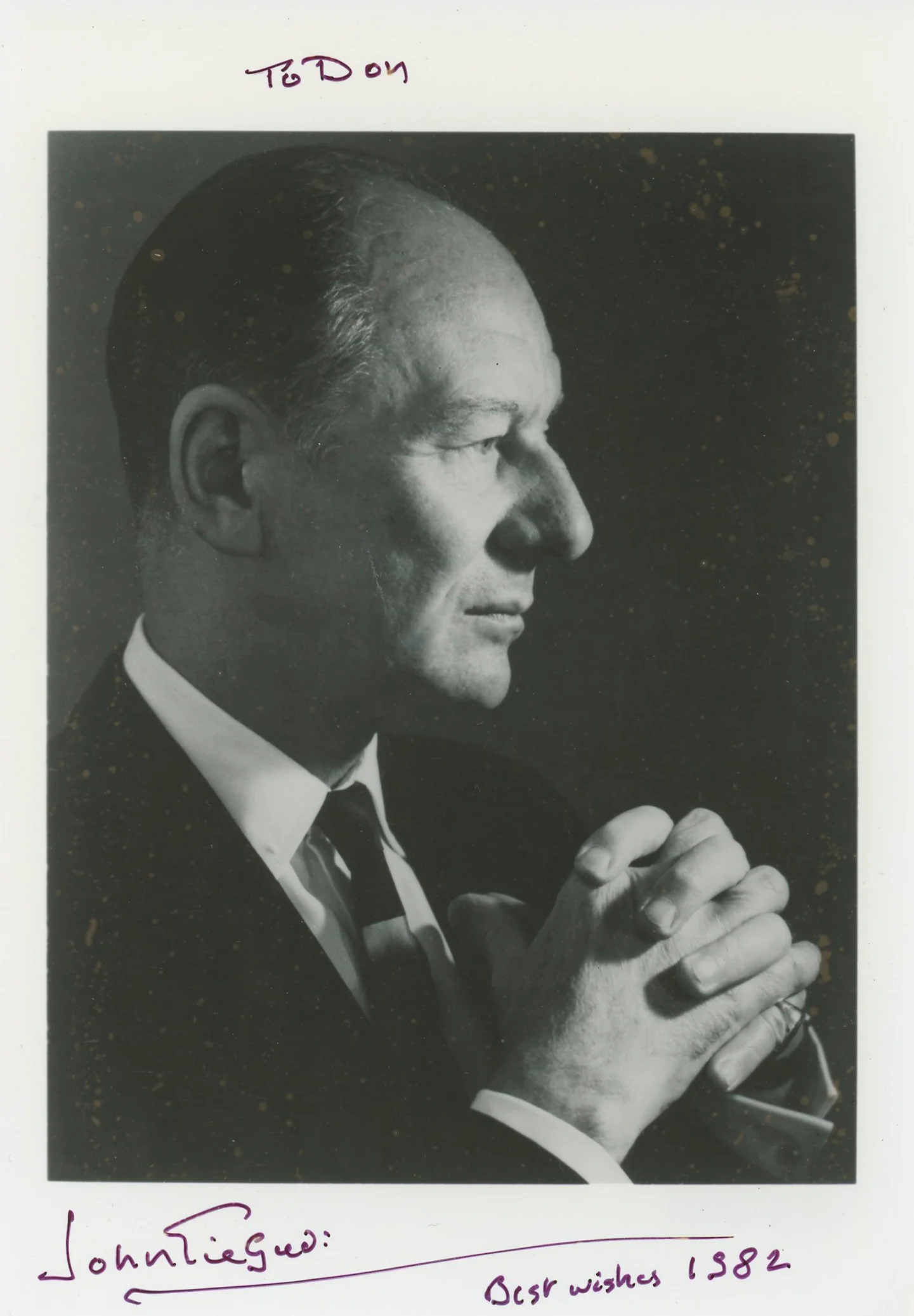 John Gielgud Arthur "To Don Best Wishes 1982" Signed 5x7 Photo BAS #BK43360 - Image 2