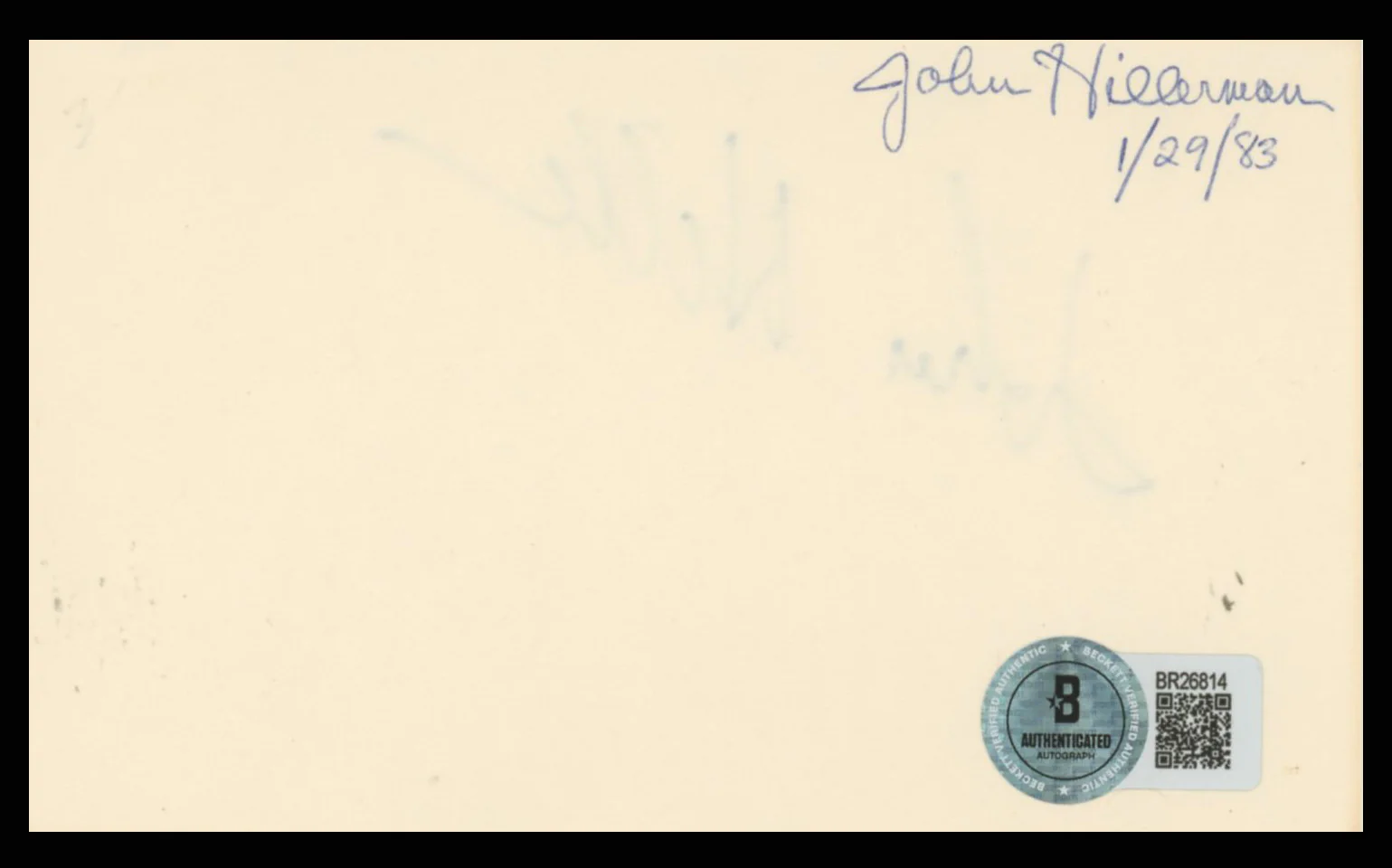 John Hillerman Magnum, P.I. Authentic Signed 3x5 Index Card BAS #BR26814 - Image 3