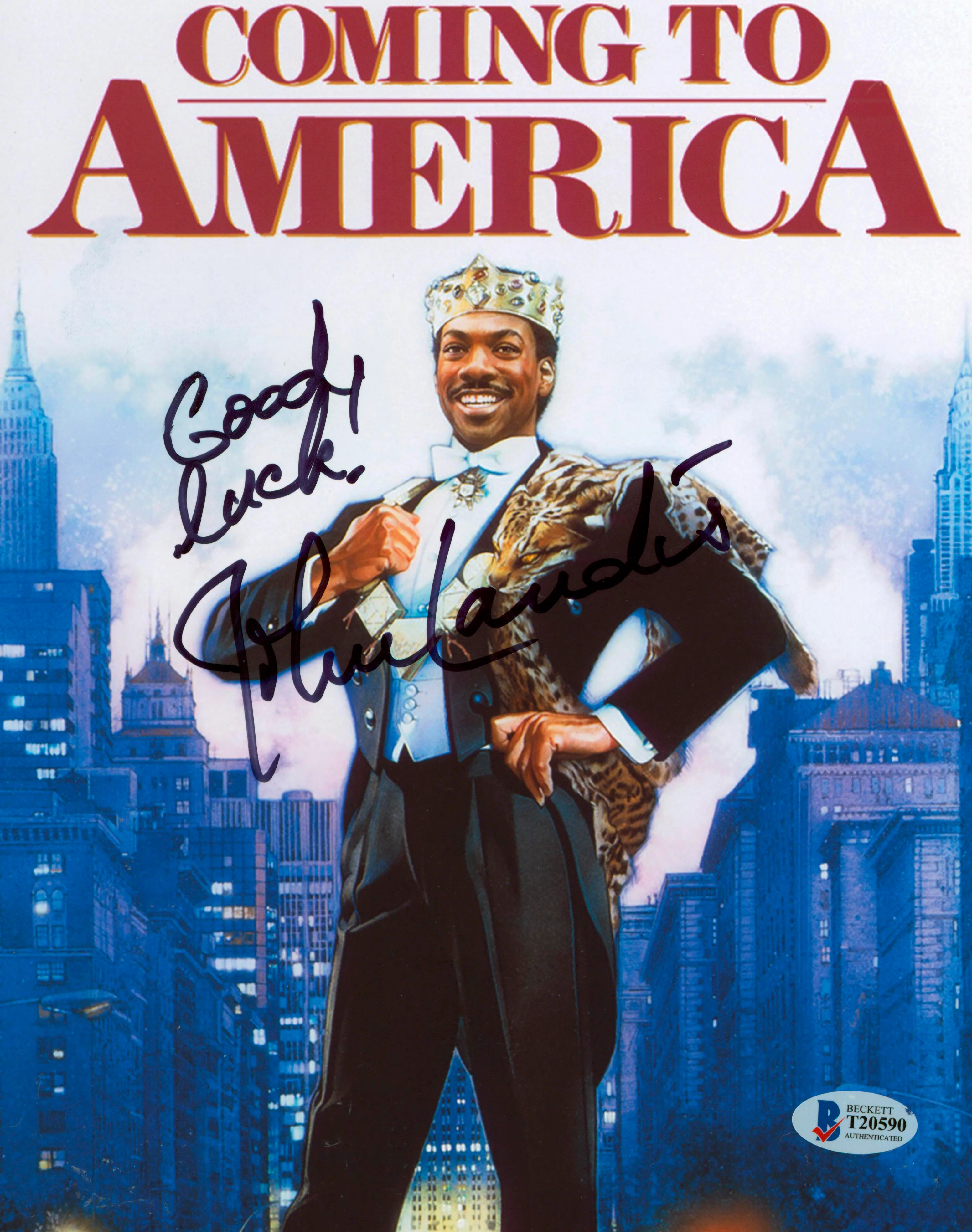 John Landis Coming to America Good Luck Authentic Signed 8x10 Photo BAS #T20590 - Image 2