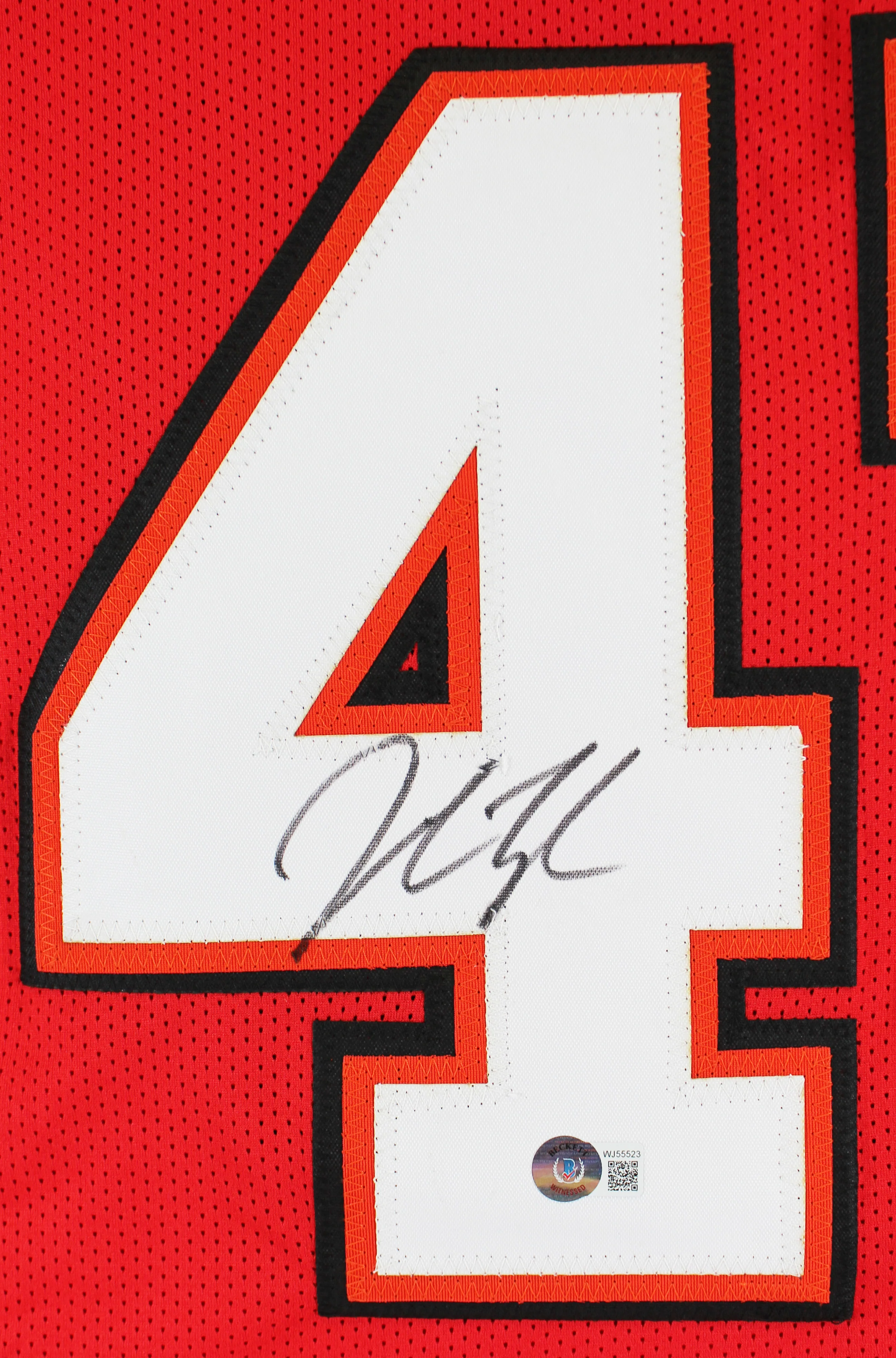 John Lynch Authentic Signed Red Pro Style Framed Jersey Autographed BAS Witness - Image 3