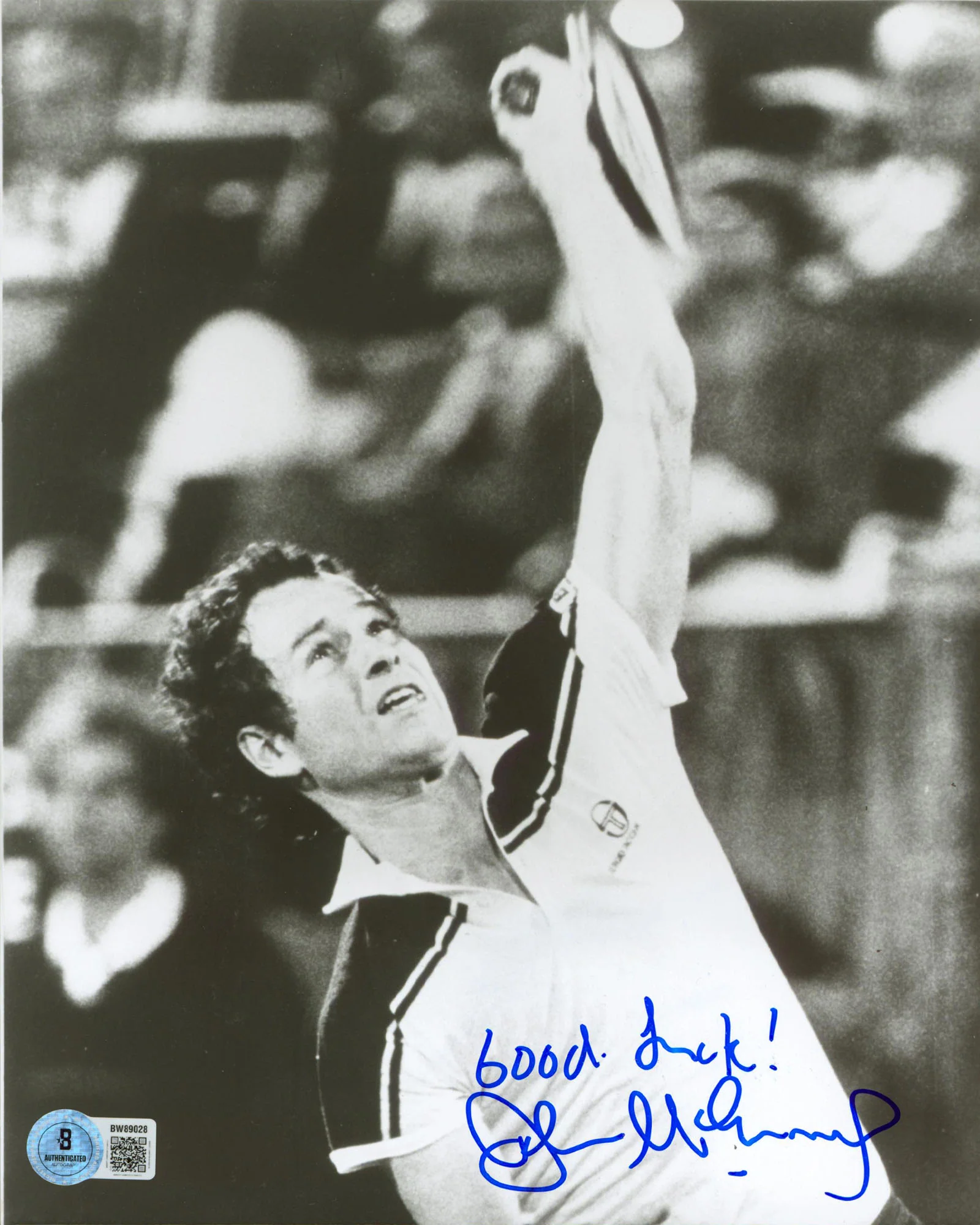 John McEnroe "Good Luck" Authentic Signed 8x10 Vertical Photo BAS #BW89028 - Image 2