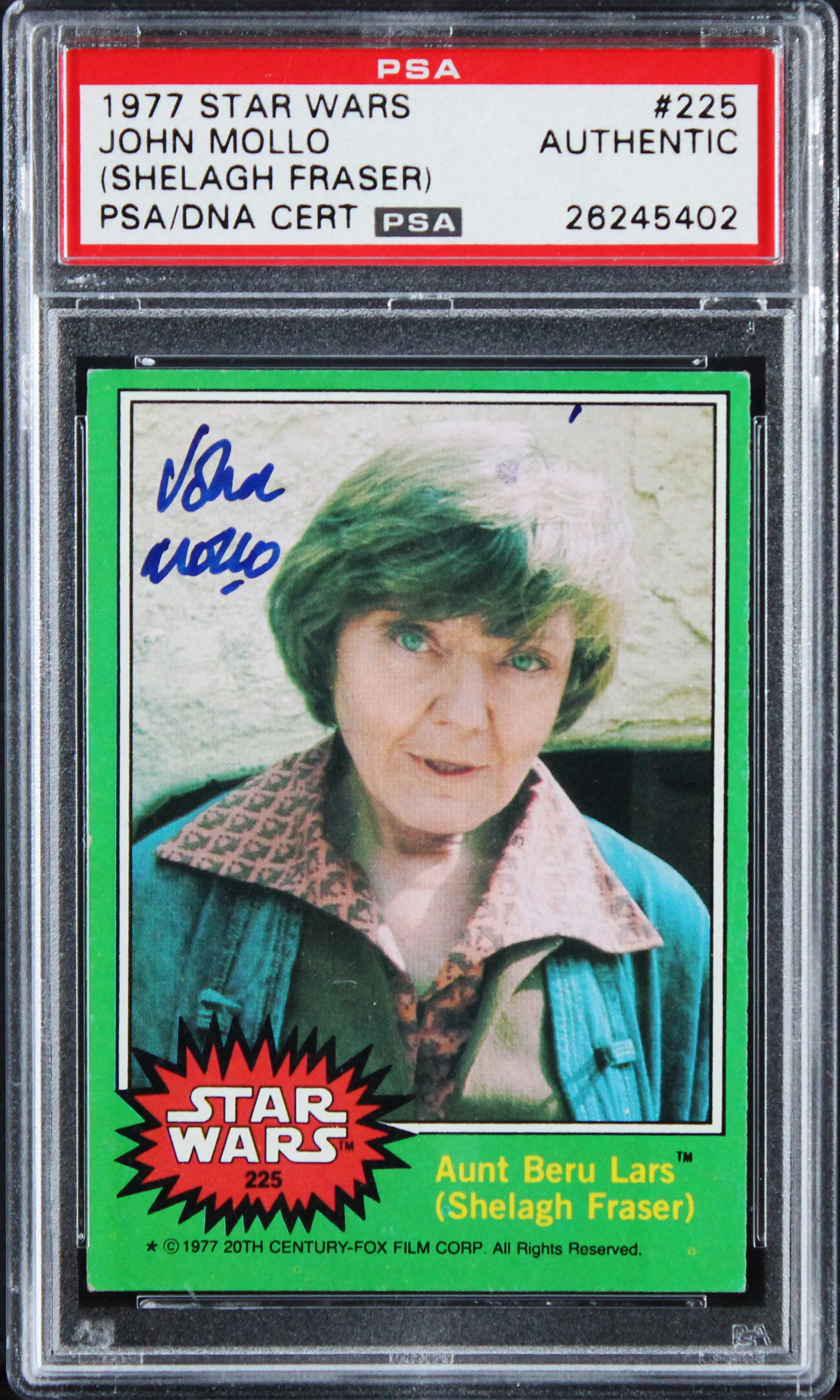 John Mollo Star Wars Authentic Signed 1977 Star Wars #225 Card PSA/DNA Slabbed - Image 2