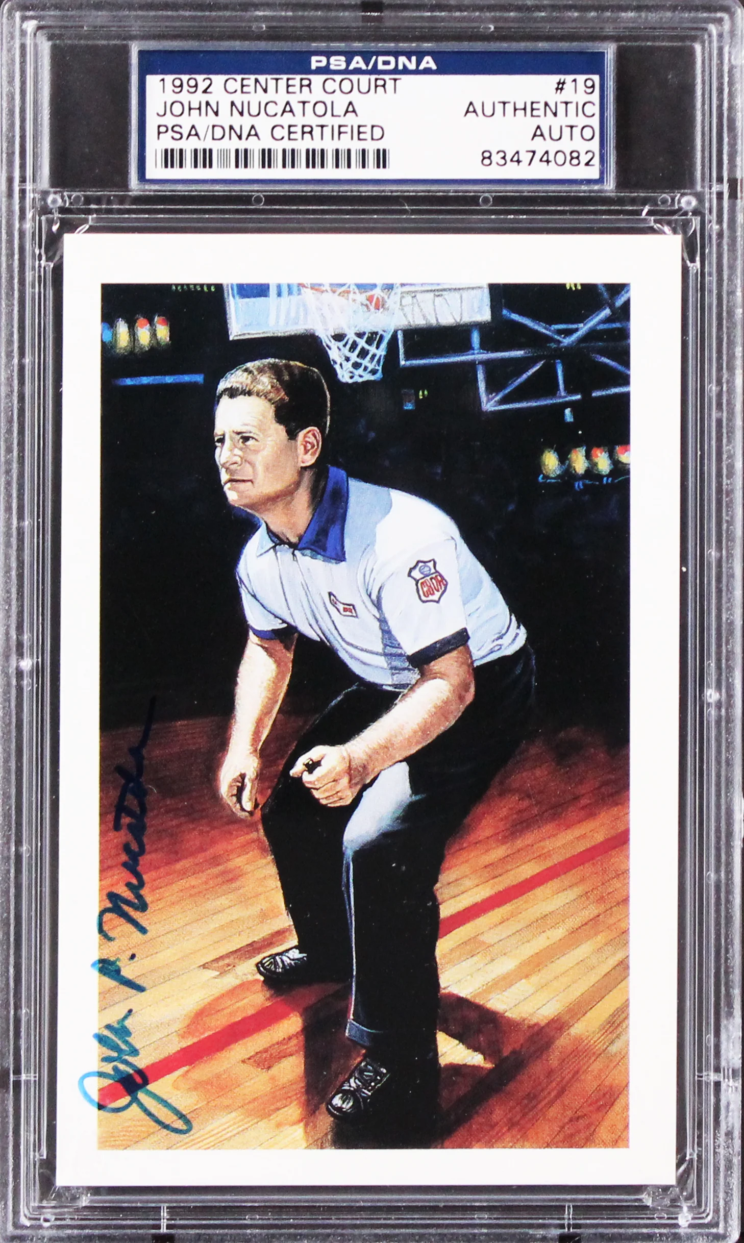 John Nucatola Authentic Signed 3.5x5.5 1992 Center Court #19 Postcard PSA Slab - Image 2
