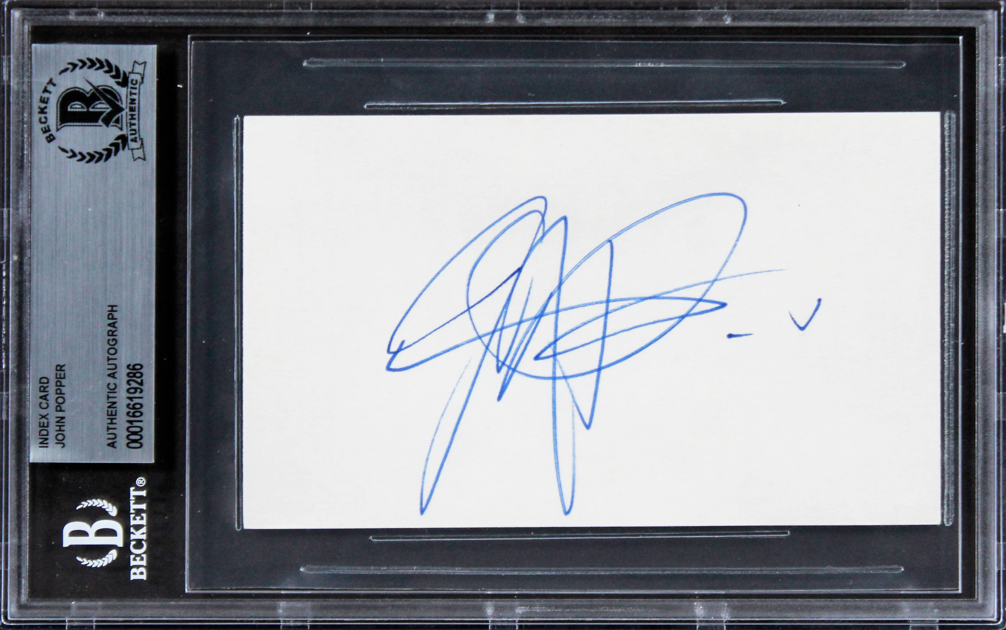 John Popper Blues Traveler Authentic Signed 3x5 Index Card BAS Slabbed - Image 2