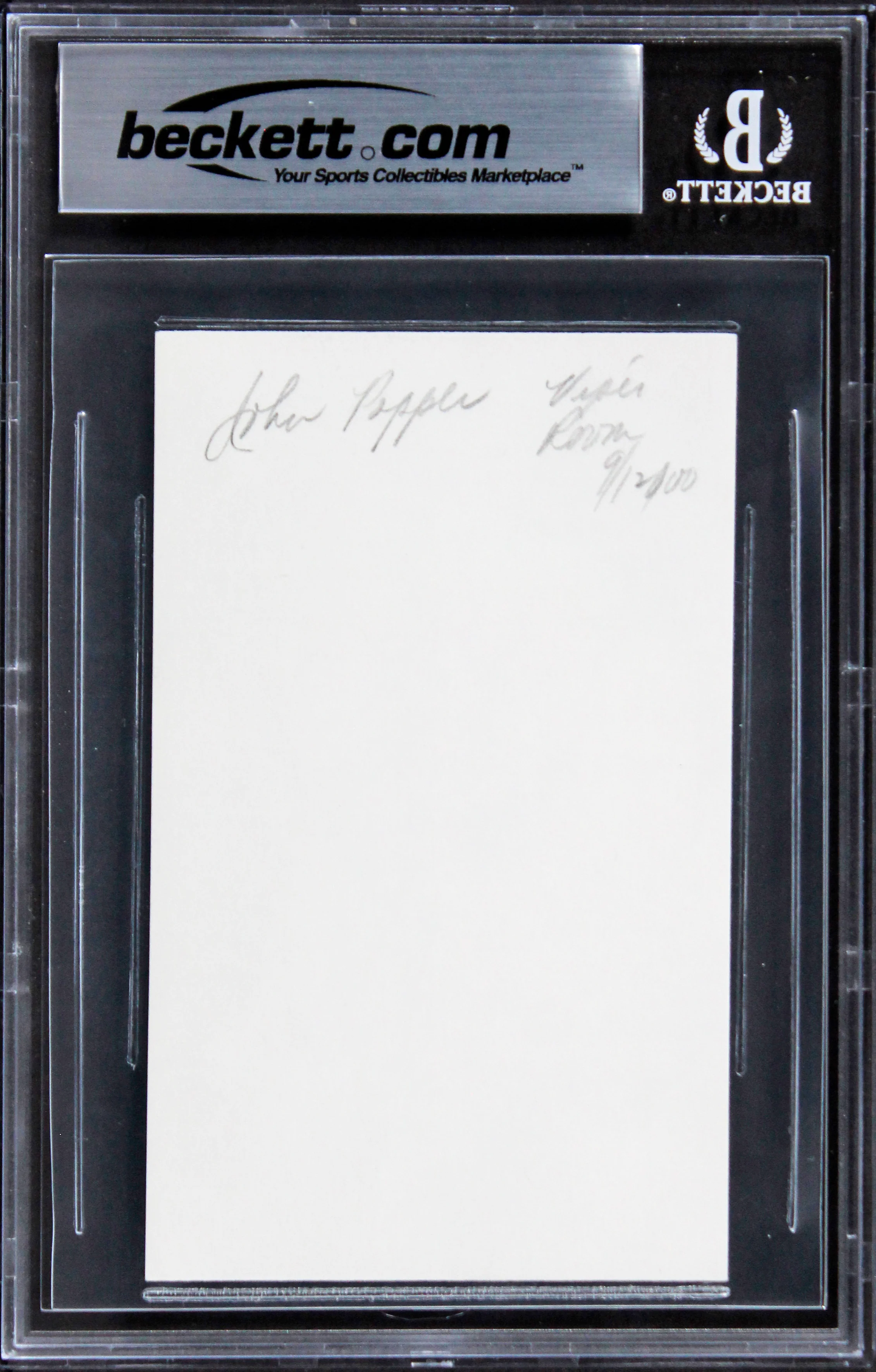 John Popper Blues Traveler Authentic Signed 3x5 Index Card BAS Slabbed - Image 3