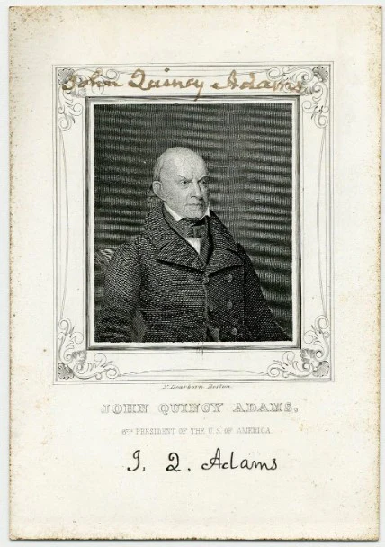 John Quincy Adams Authentic Signed 3.25x4.5 Engraving Photo JSA #YY85770 - Image 2