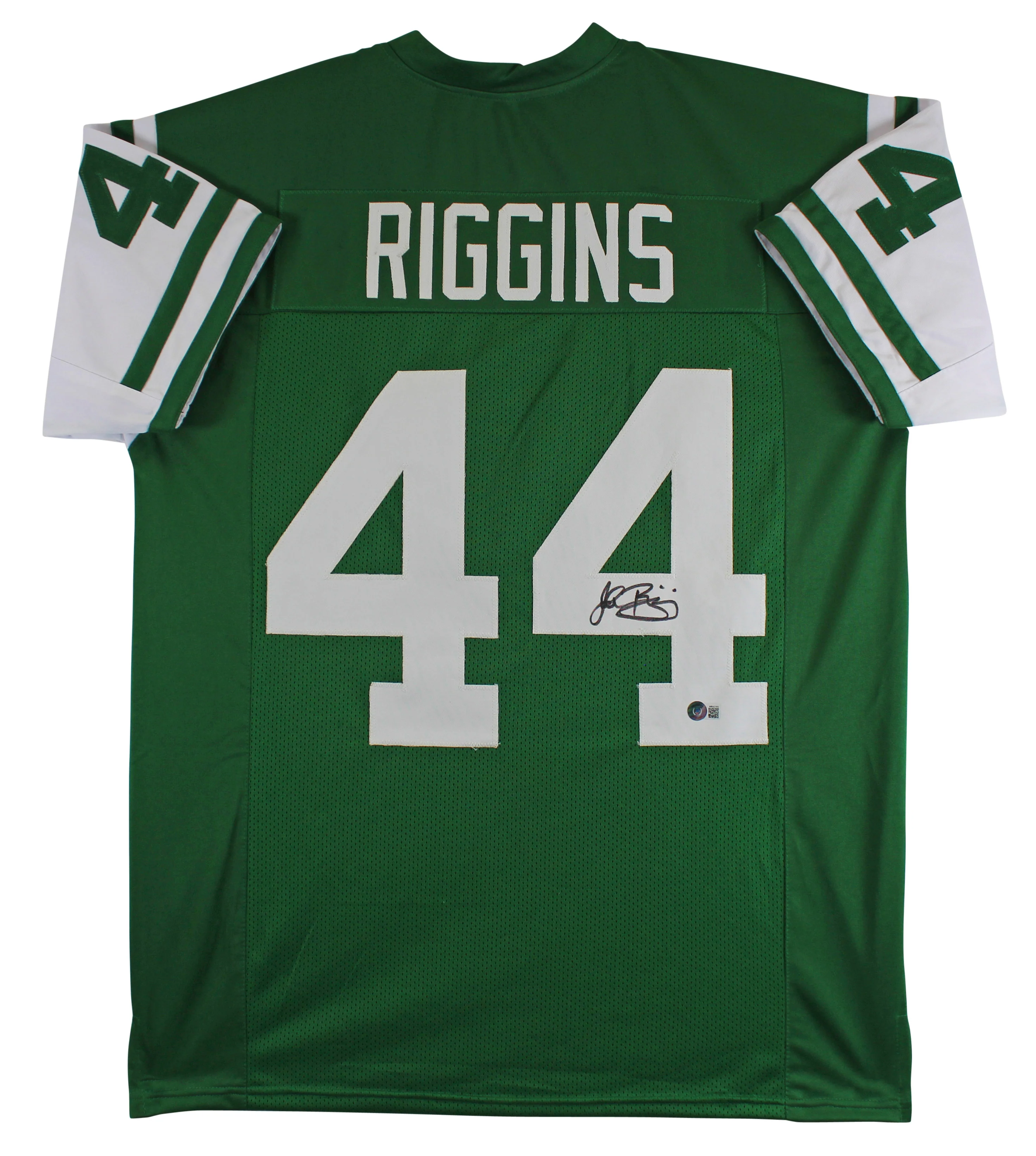 John Riggins Authentic Signed Green Pro Style Jersey Autographed BAS Witnessed - Image 2