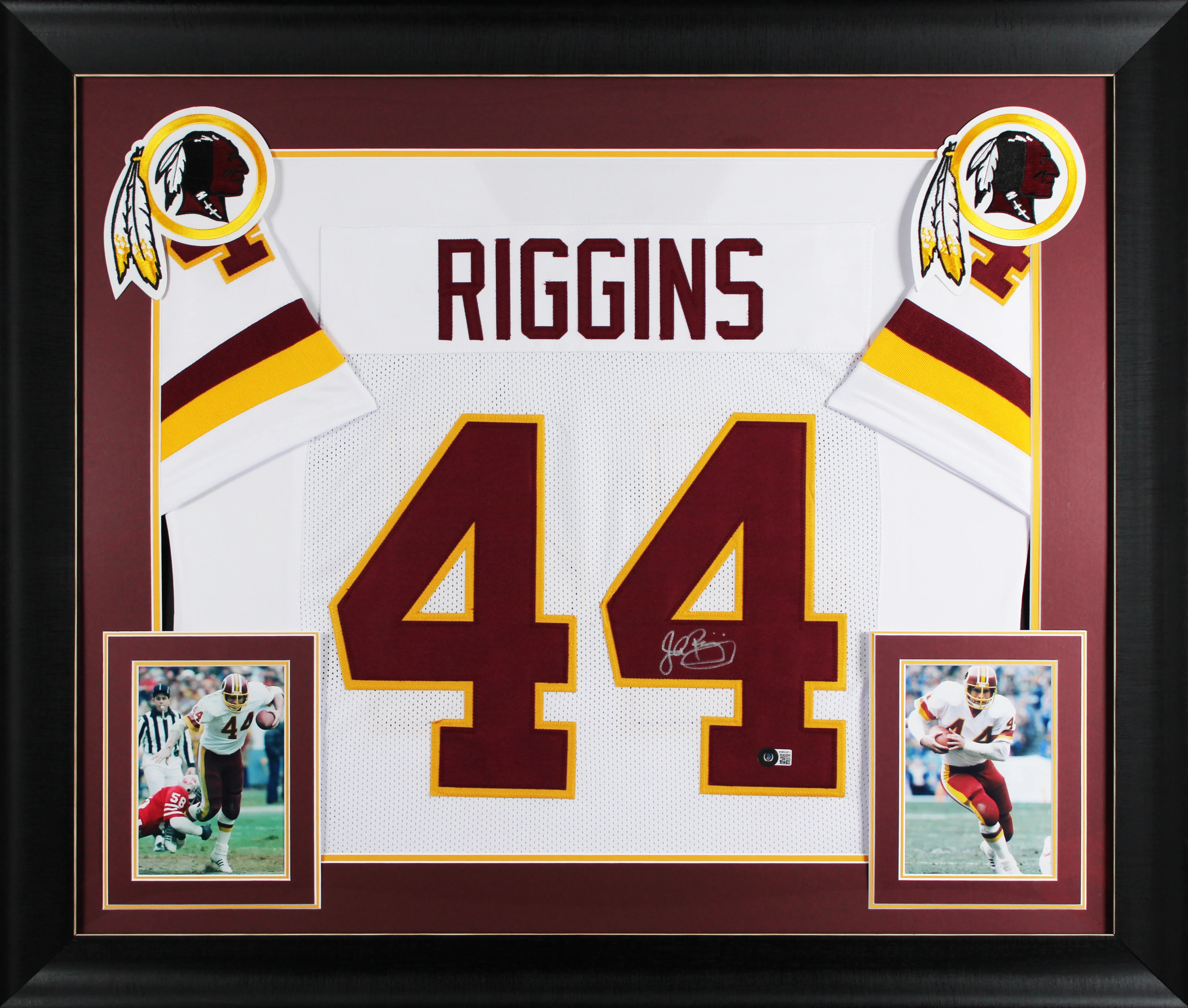 John Riggins Authentic Signed White Pro Style Framed Jersey BAS Witnessed