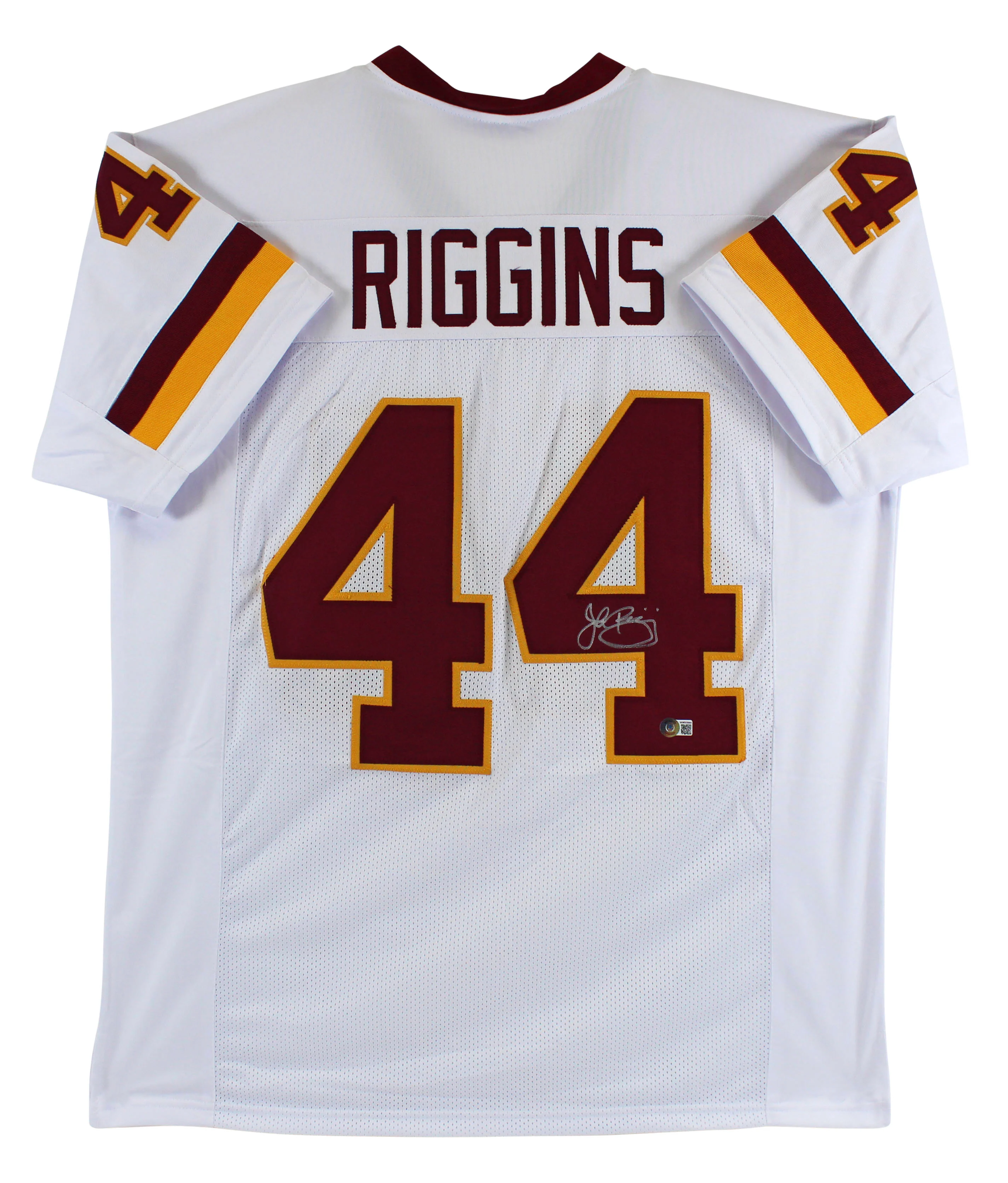 John Riggins Authentic Signed White Pro Style Jersey Autographed BAS Witnessed - Image 2