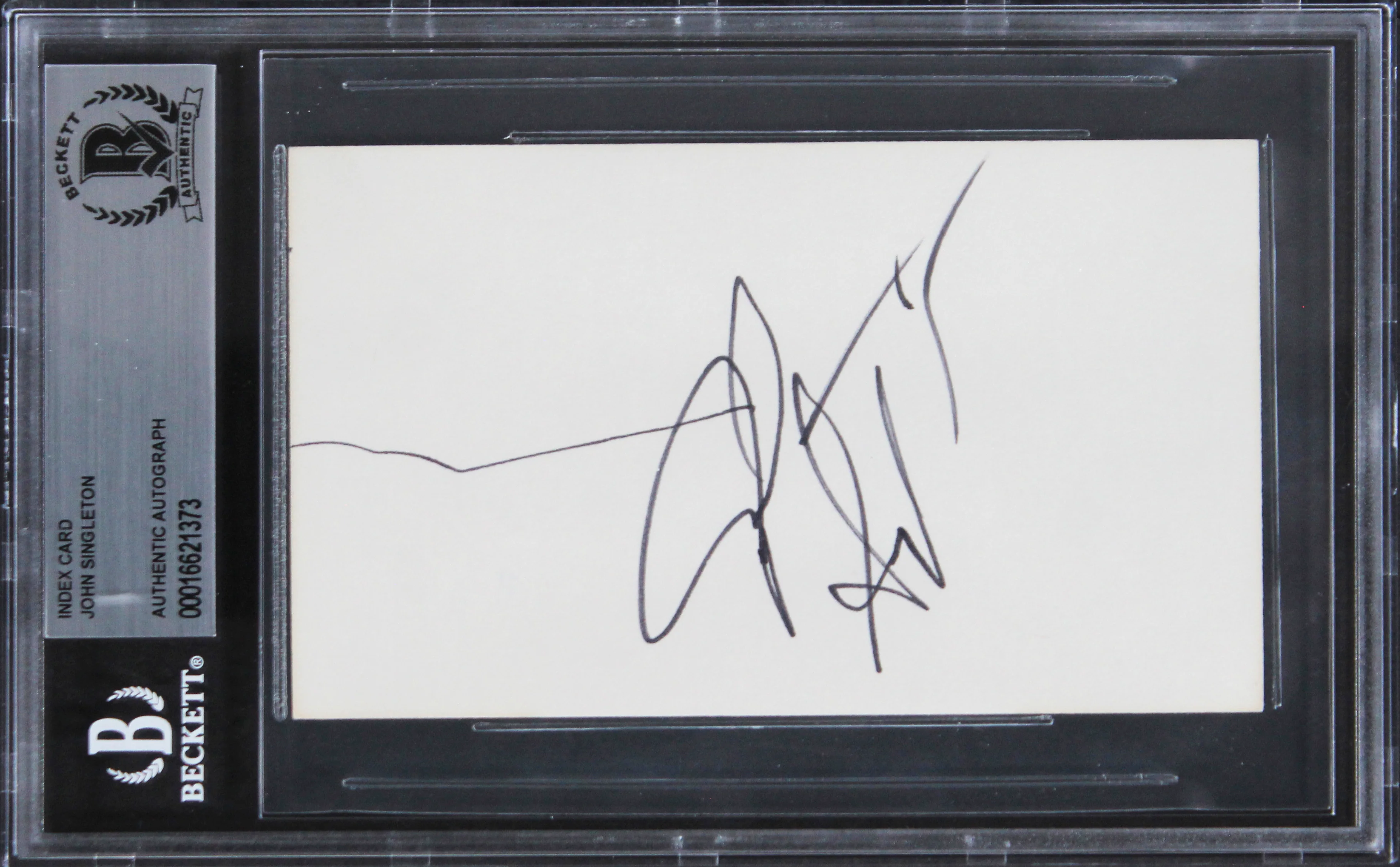 John Singleton Poetic Justice Authentic Signed 3x5 Index Card BAS Slabbed