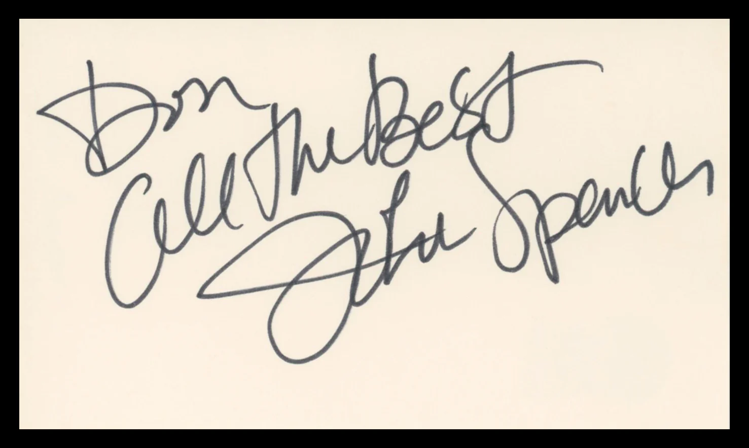 John Spencer The West Wing Authentic Signed 3x5 Index Card BAS #BV03162
