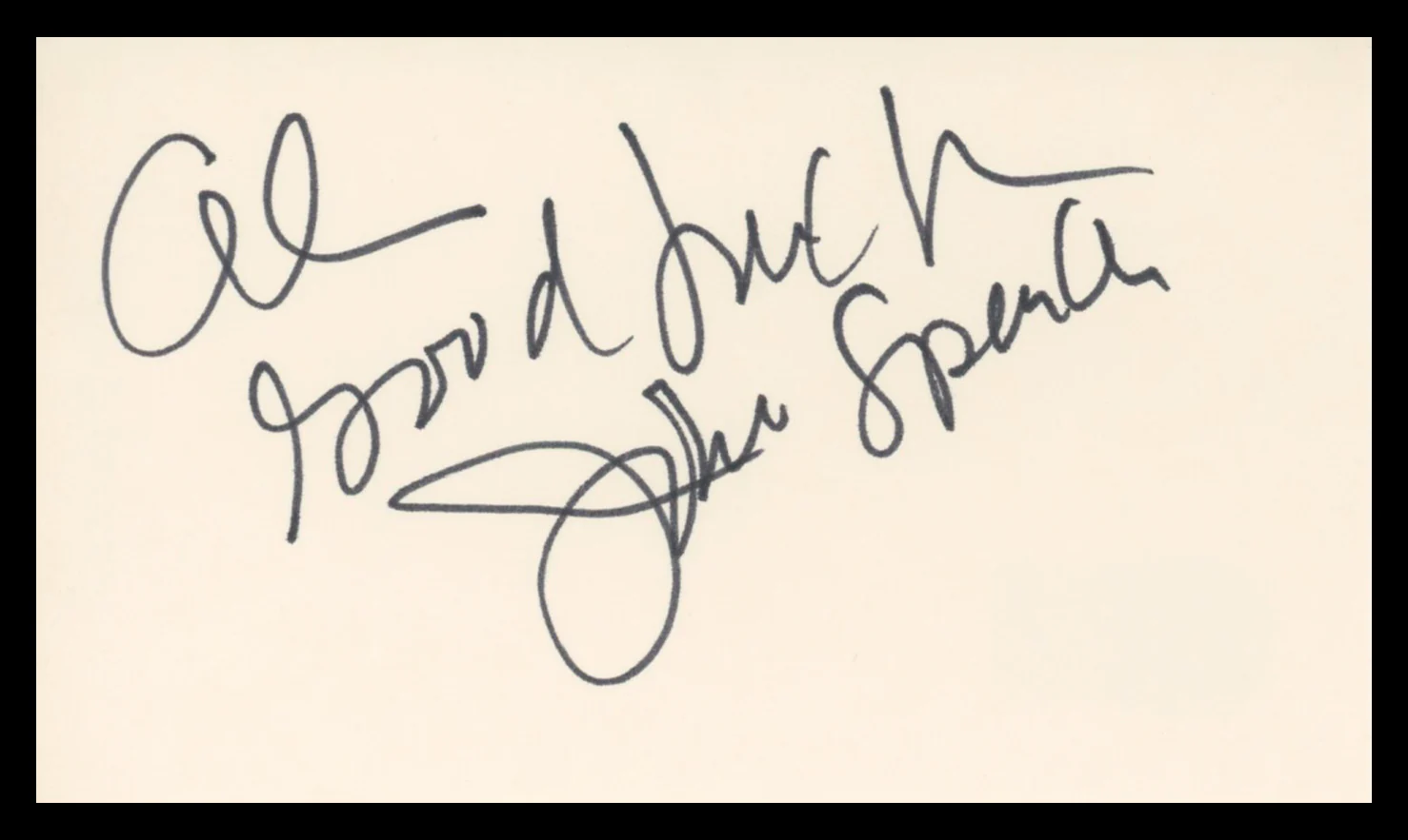 John Spencer The West Wing Authentic Signed 3x5 Index Card BAS #BV03261