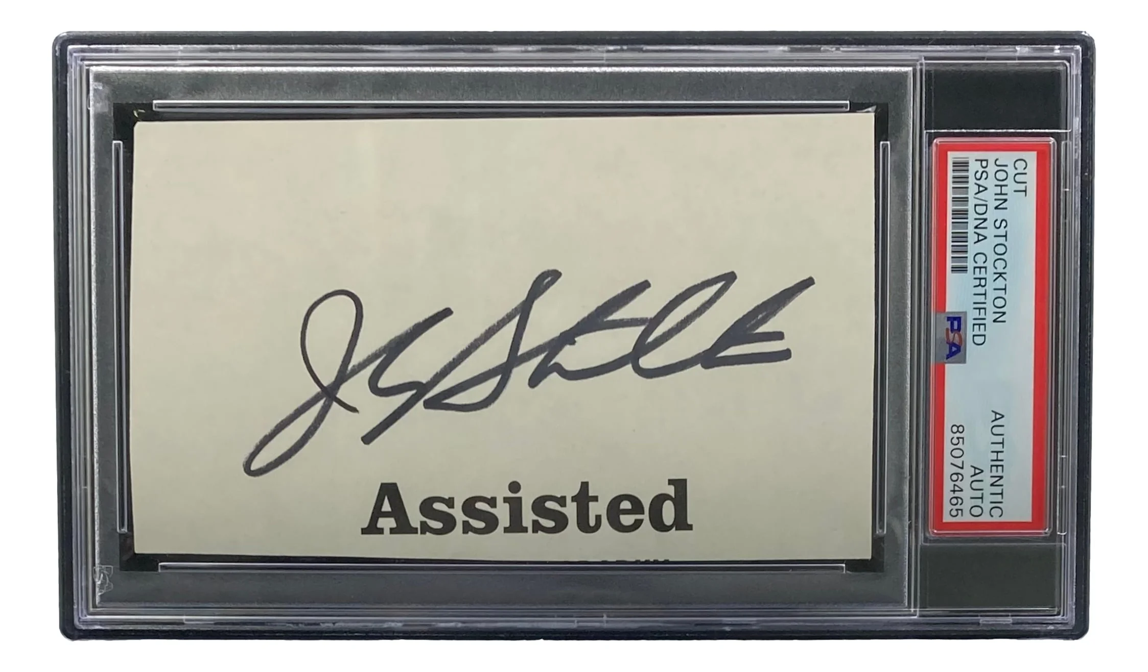 John Stockton Utah Jazz Signed Slabbed Book Cut Signature PSA/DNA - Image 4