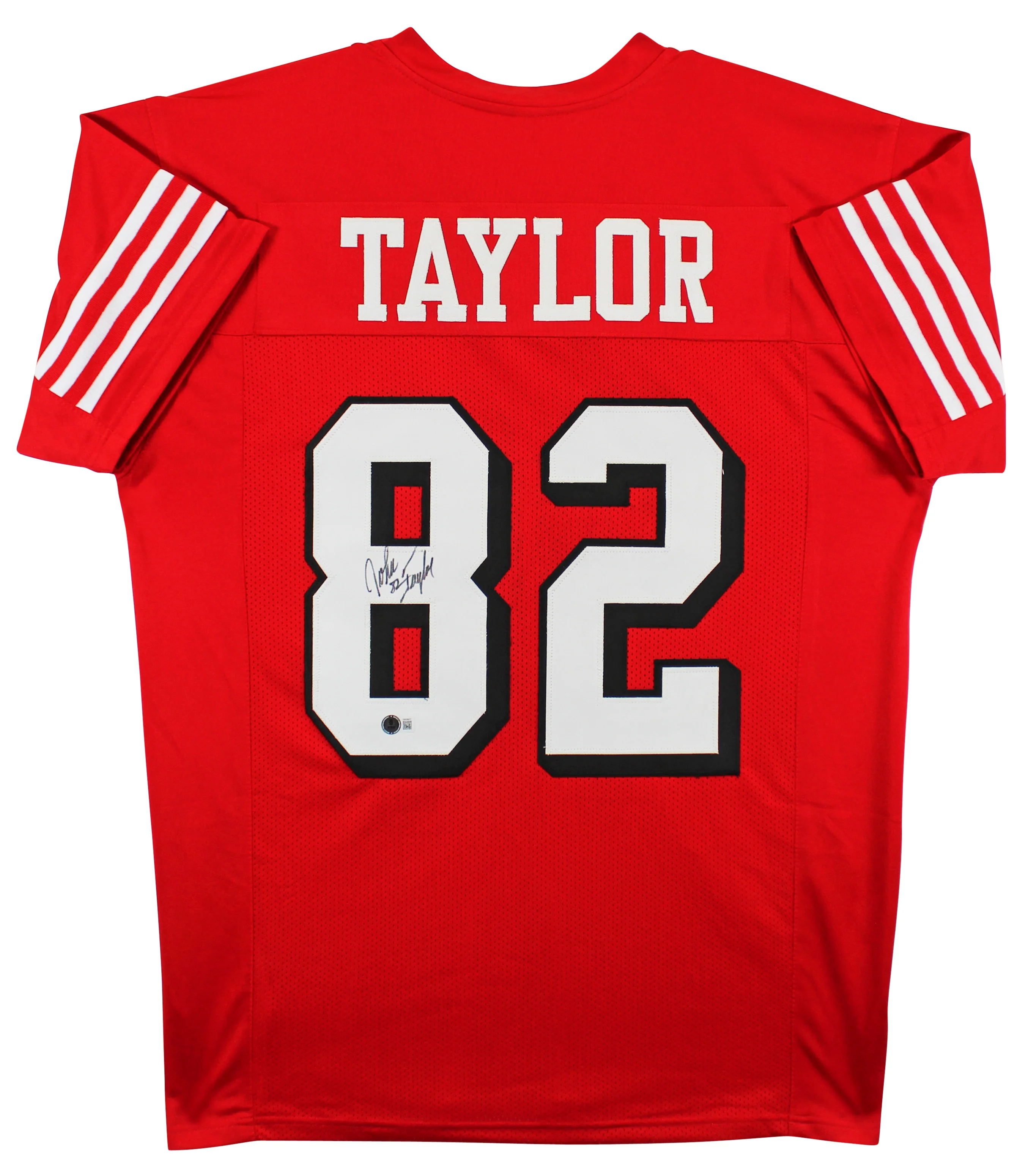John Taylor Authentic Signed Red Pro Style Jersey w/ Dropshadow BAS Witnessed - Image 2