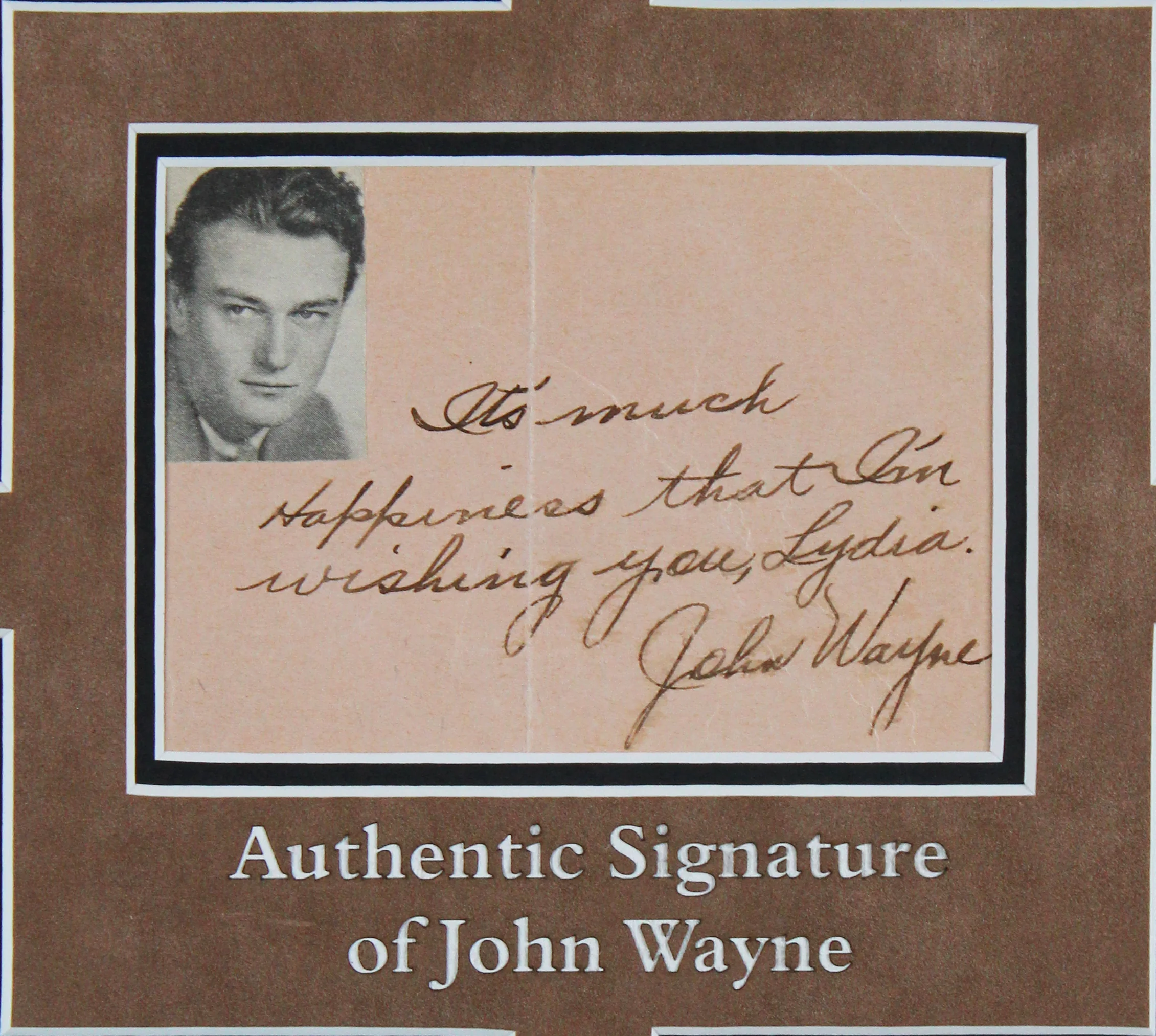 John Wayne True Grit Authentic Signed & Framed 4x5 Album Page BAS #AE13264 - Image 3