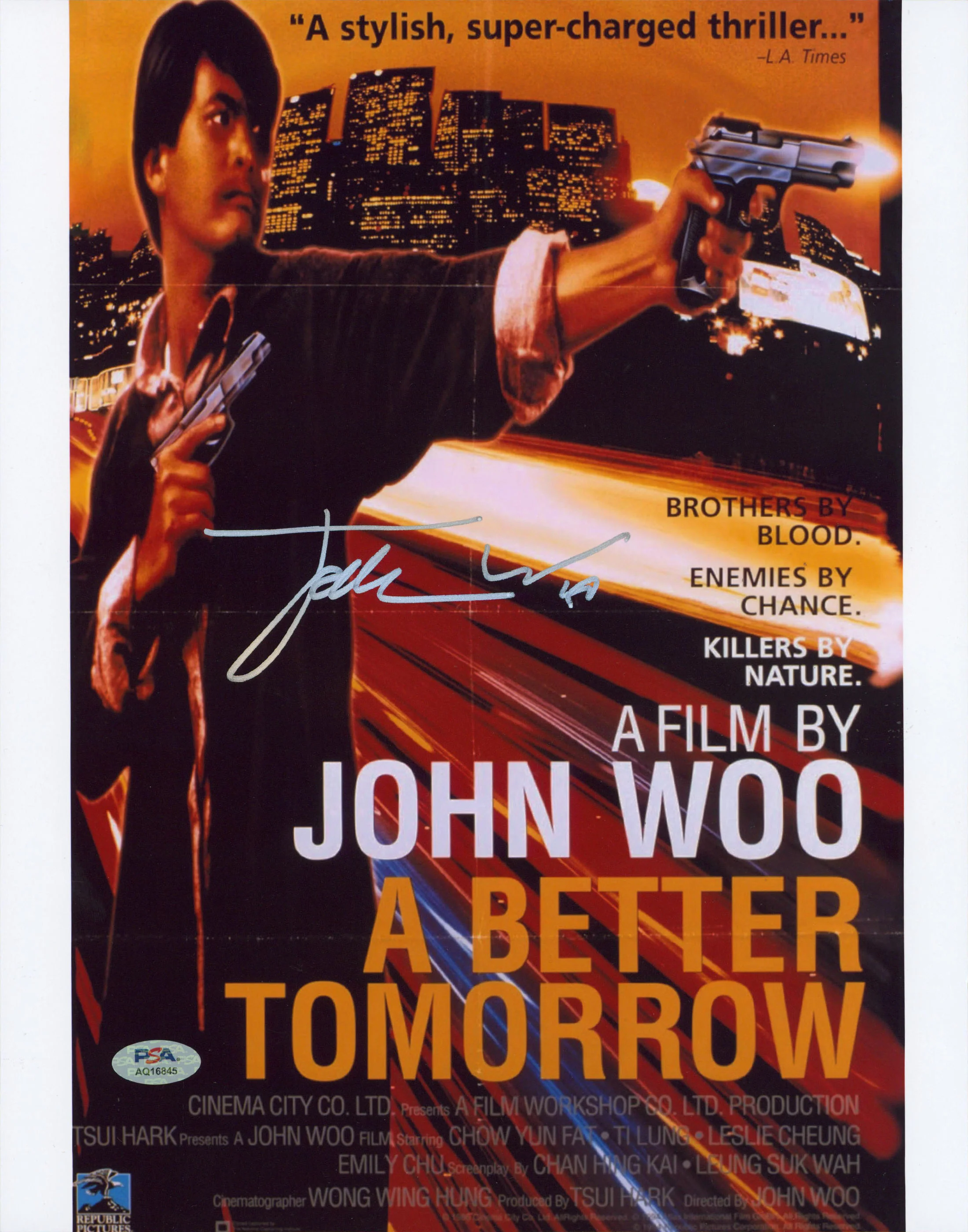 John Woo A Better Tomorrow Authentic Signed 11x14 Vertical Photo PSA/DNA AQ16845 - Image 2
