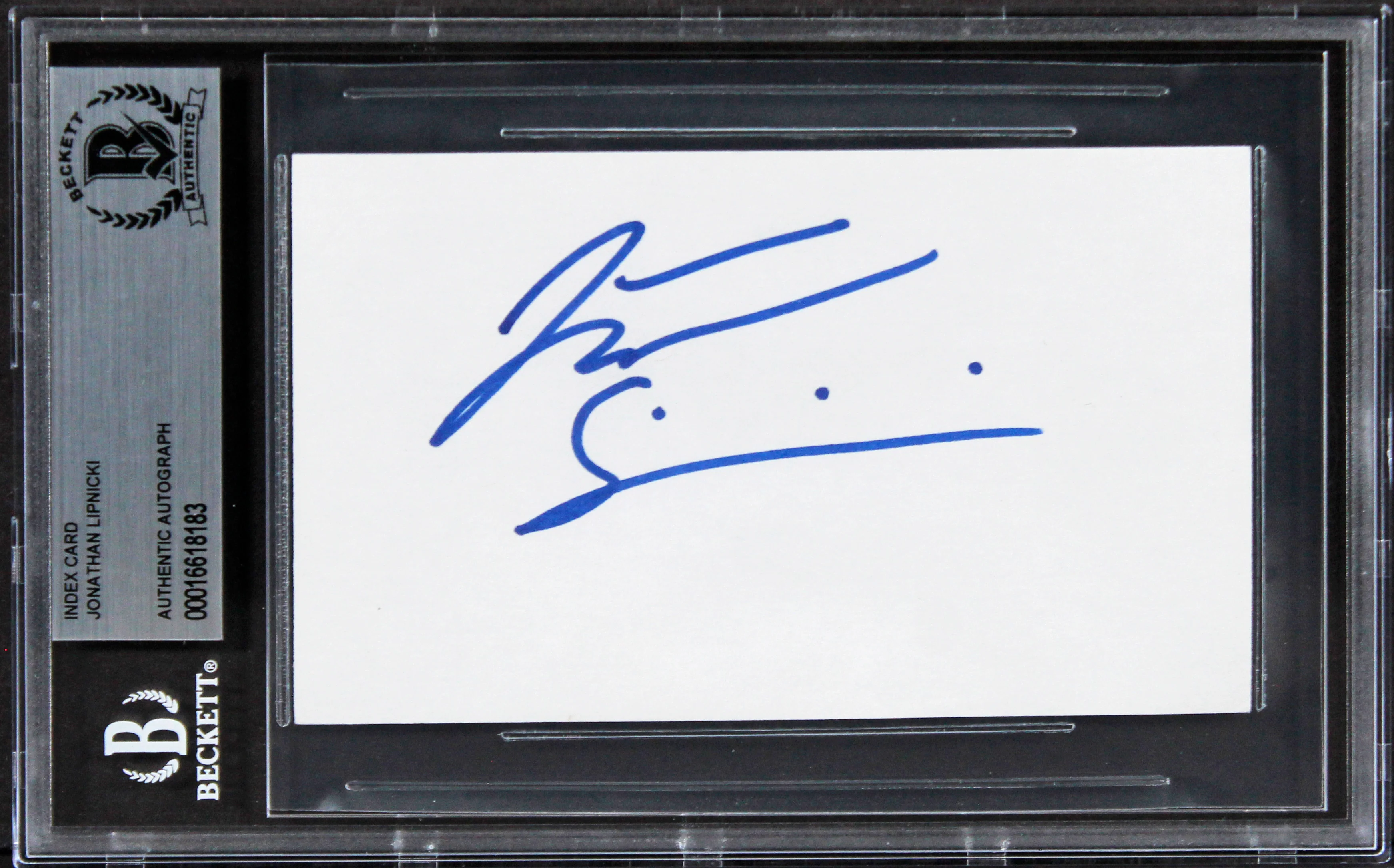 Johnathan Lipnicki Like Mike Authentic Signed 3x5 Index Card BAS Slabbed - Image 2
