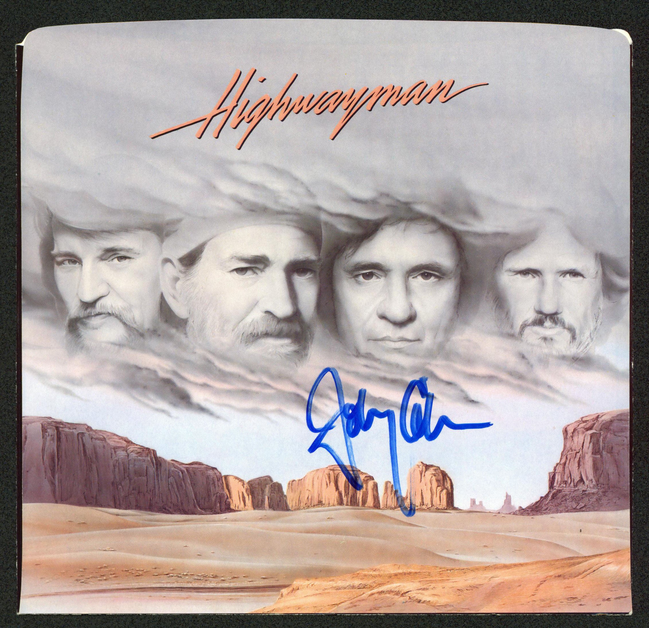 Johnny Cash The Highwaymen Authentic Signed 45 RPM Album Cover BAS #AE64488 - Image 2