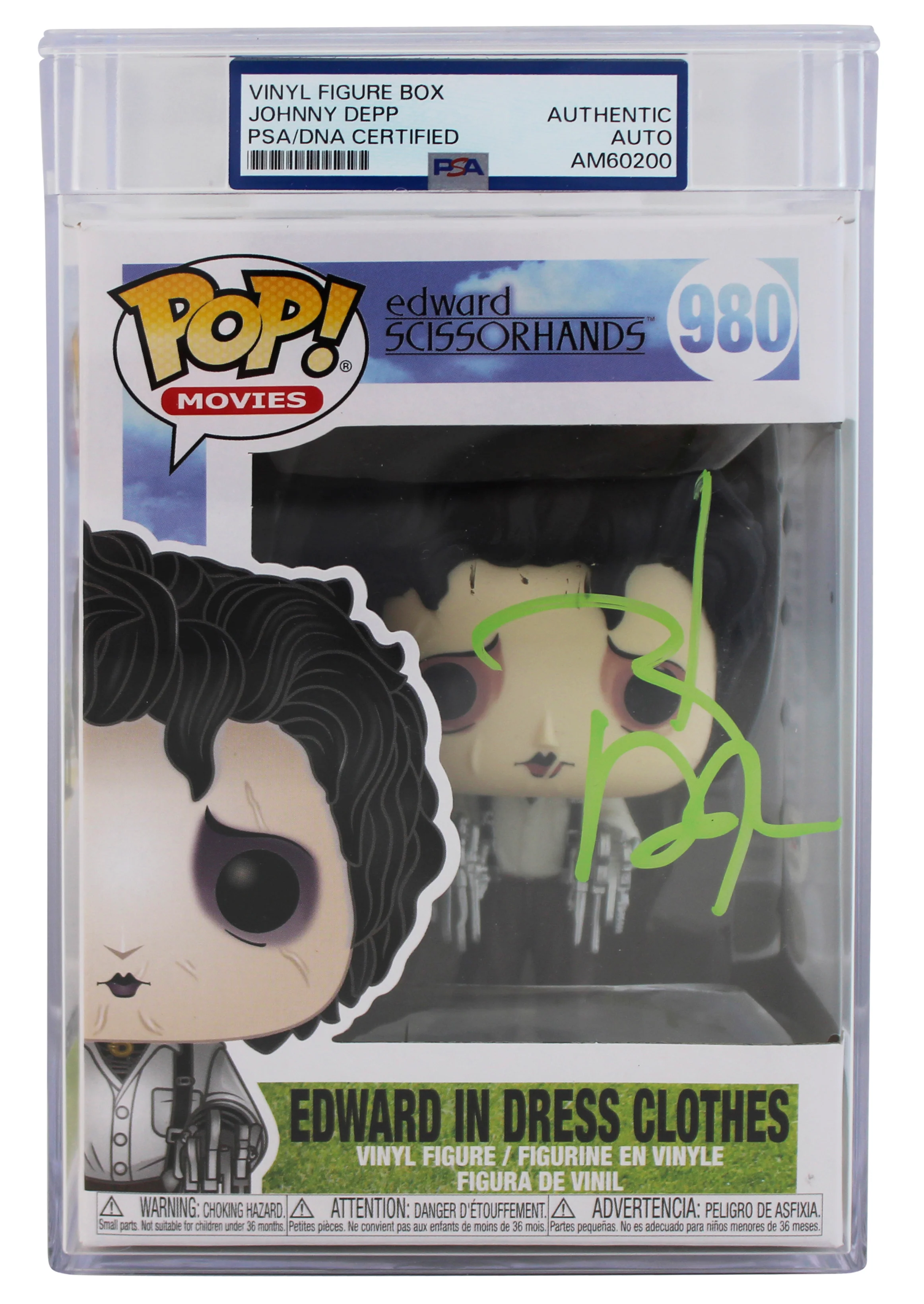 Johnny Depp Edward Scissorhands Signed #980 Funko Pop Vinyl Figure PSA & JSA - Image 2