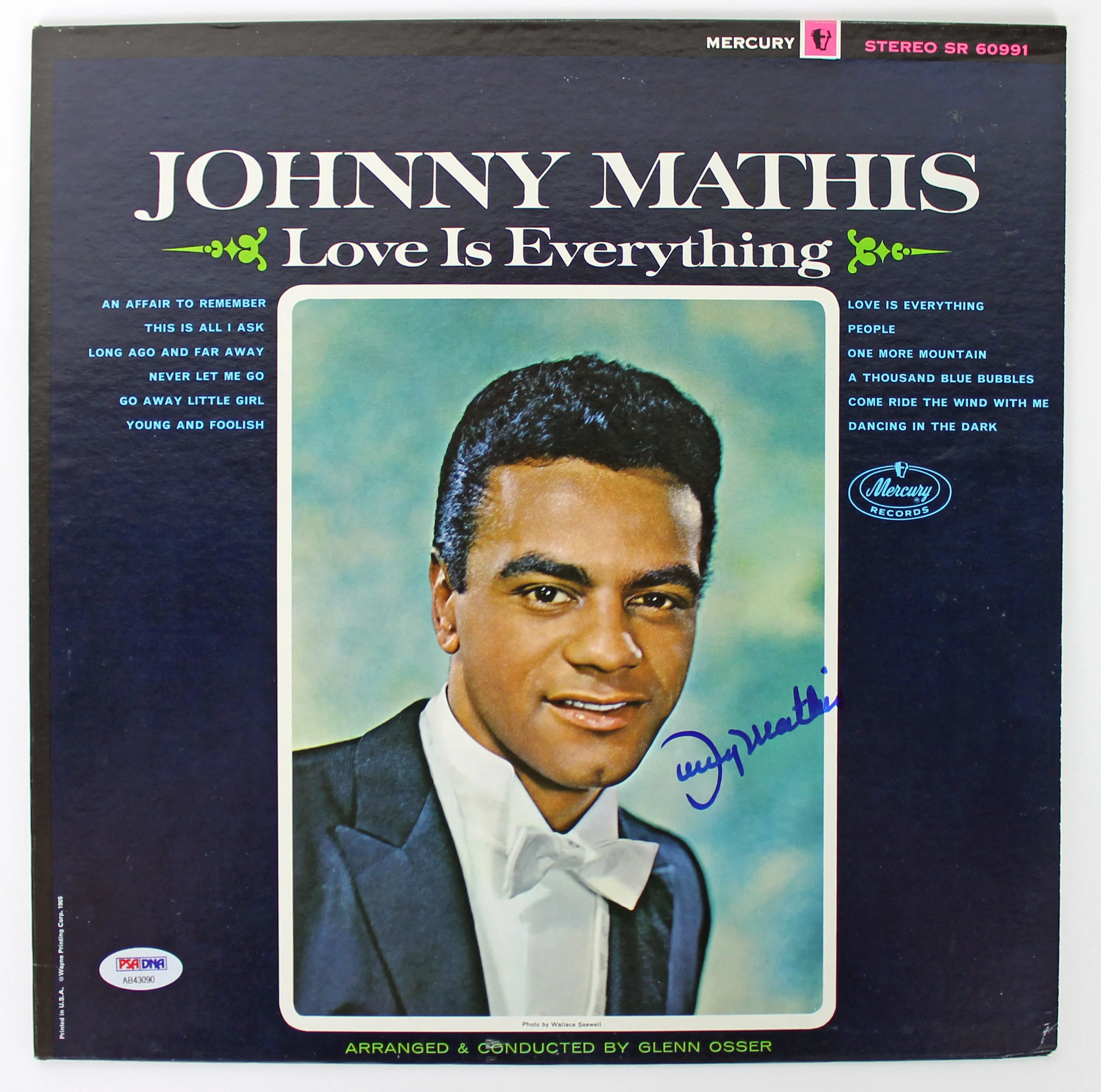 Johnny Mathis Authentic Signed Love Is Everything Album Cover PSA/DNA #AB43090