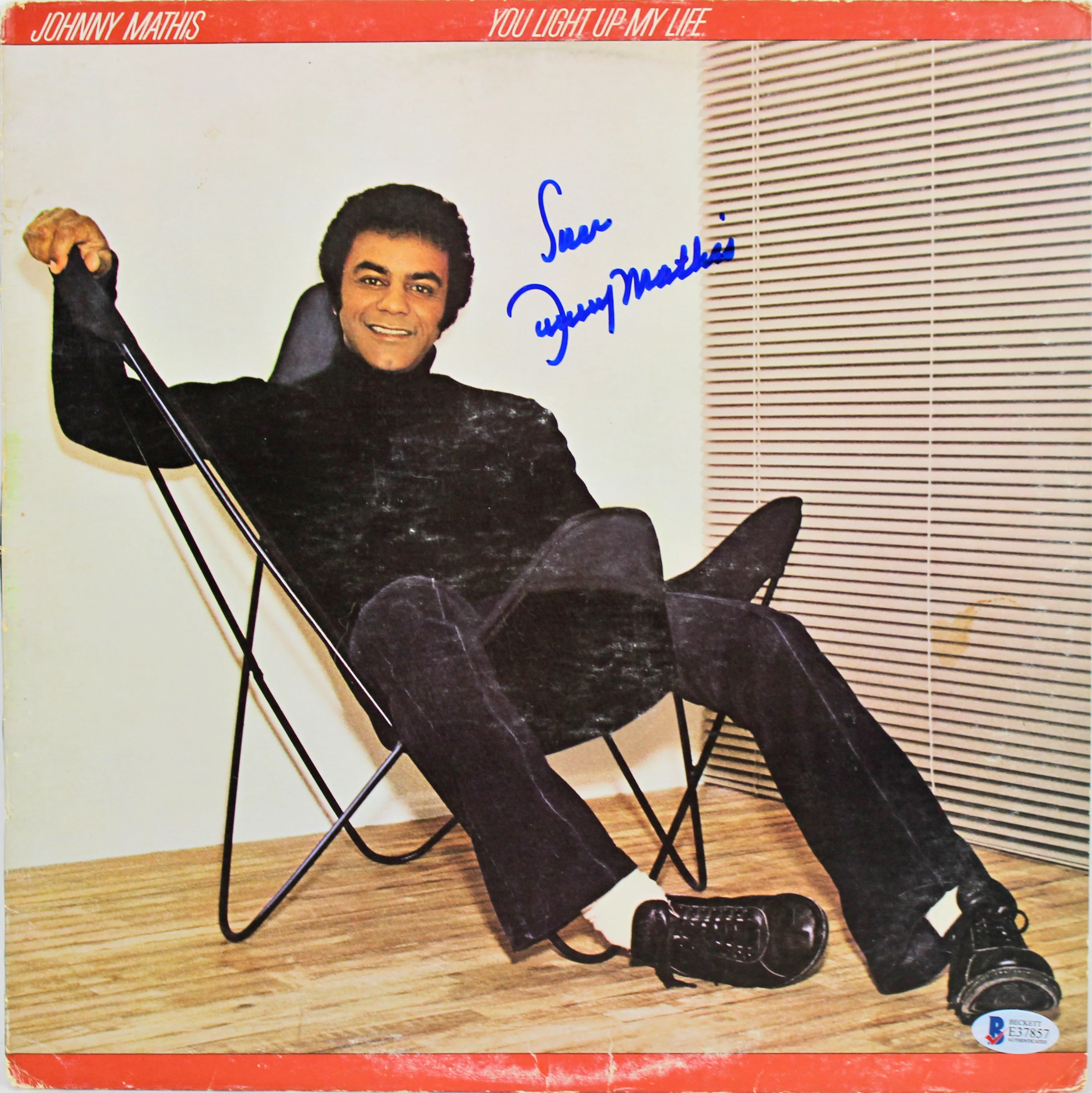 Johnny Mathis Authentic Signed You Light Up My Life Album Cover BAS #E37857 - Image 2