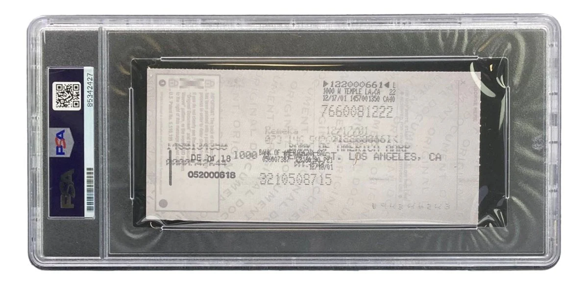 Johnny Unitas Baltimore Colts Signed Bank Check #7507 PSA - Image 2