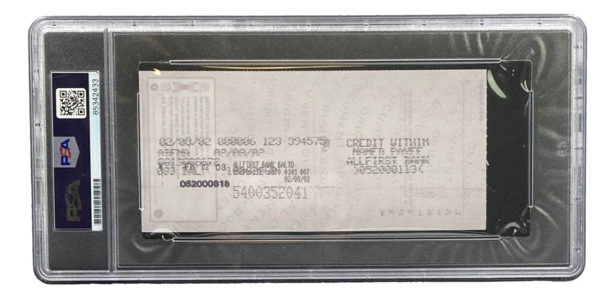 Johnny Unitas Baltimore Colts Signed Bank Check #7606 PSA - Image 2