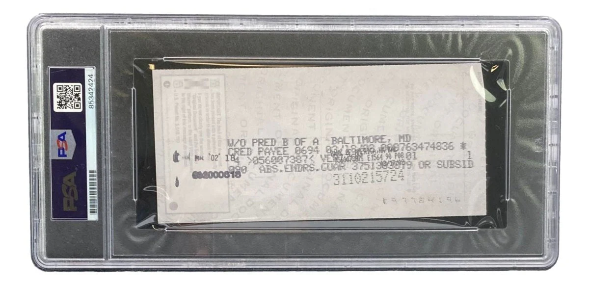 Johnny Unitas Baltimore Colts Signed Bank Check #7686 PSA/DNA - Image 2