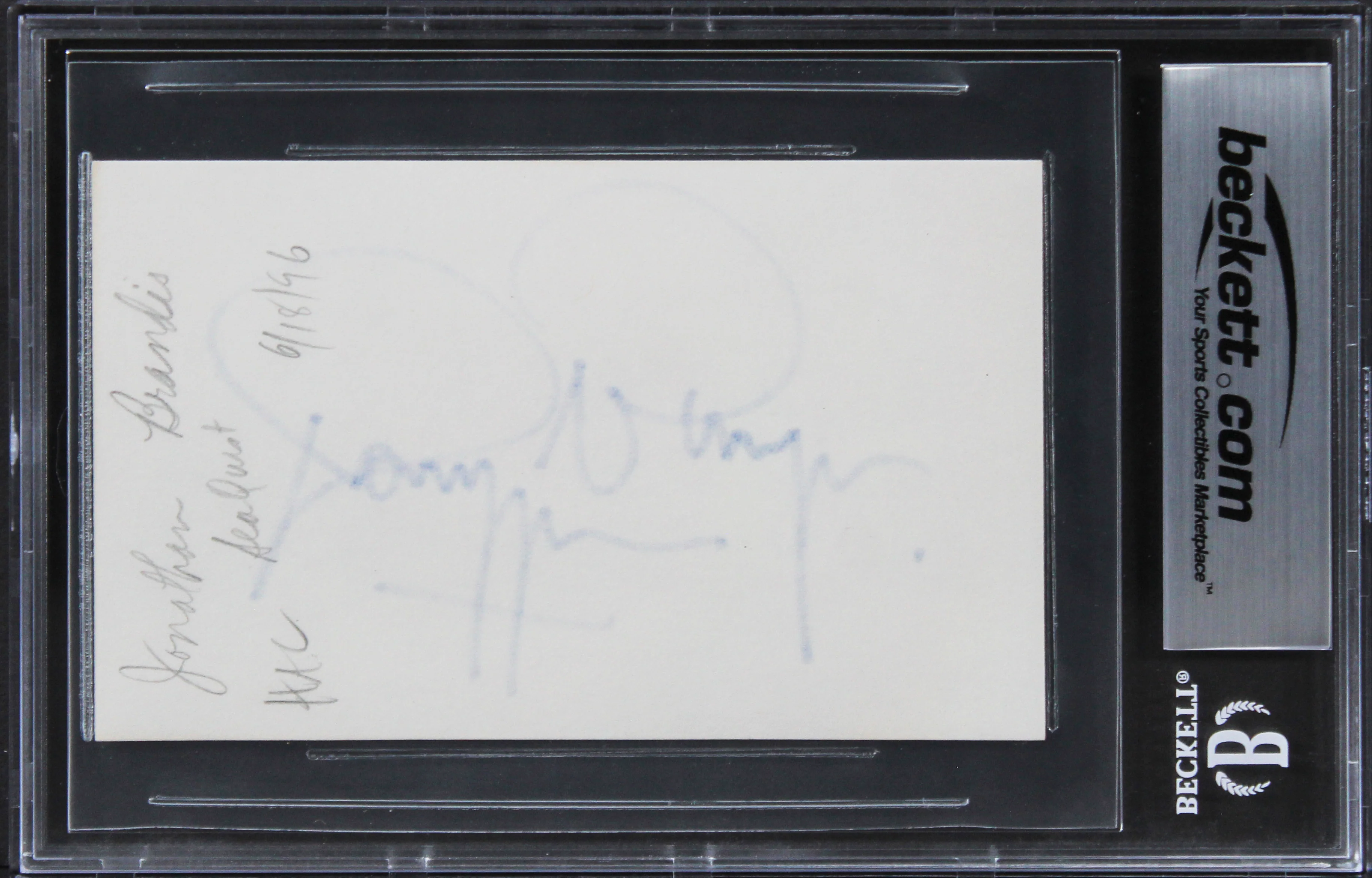Jonathan Brandis Ladybugs Signed 3x5 Index Card Auto Graded Mint 10 BAS Slab 1 - Image 3