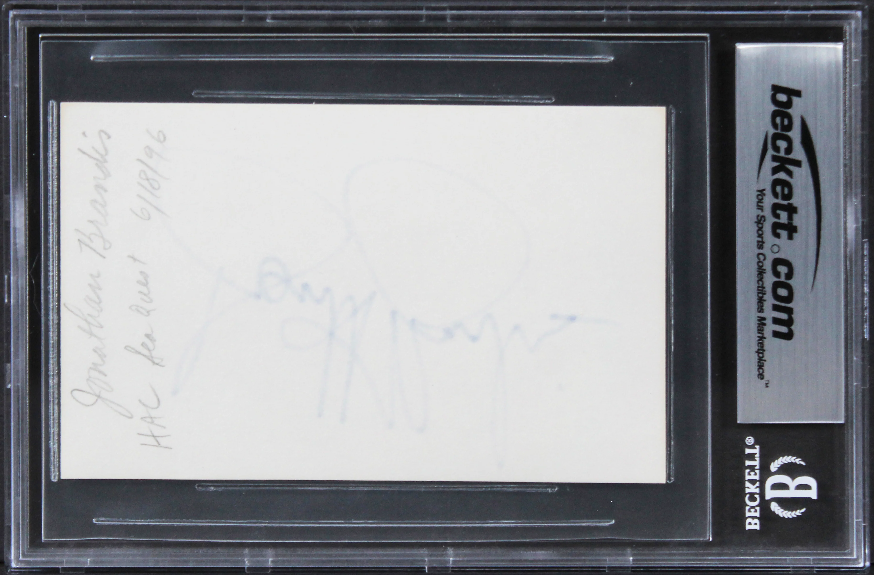 Jonathan Brandis Ladybugs Signed 3x5 Index Card Auto Graded Mint 10 BAS Slab 2 - Image 3