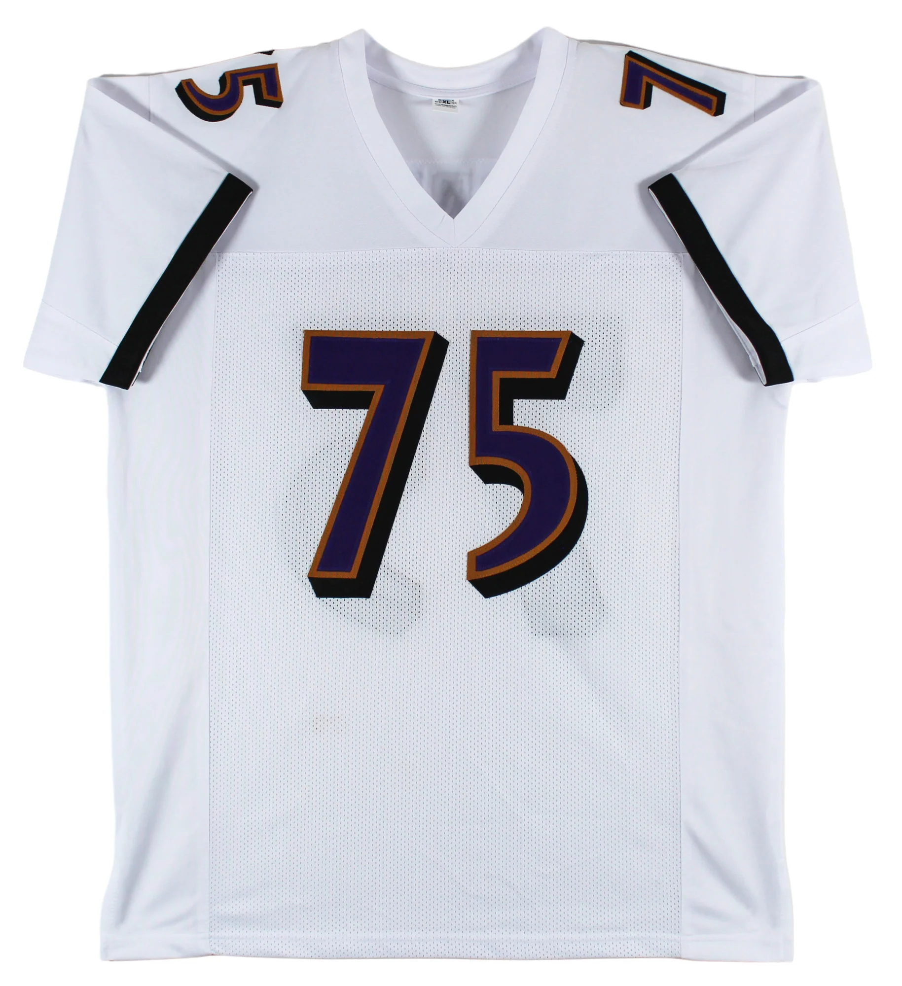 Jonathan Ogden "HOF 13" Authentic Signed White Pro Style Jersey BAS Witnessed - Image 4