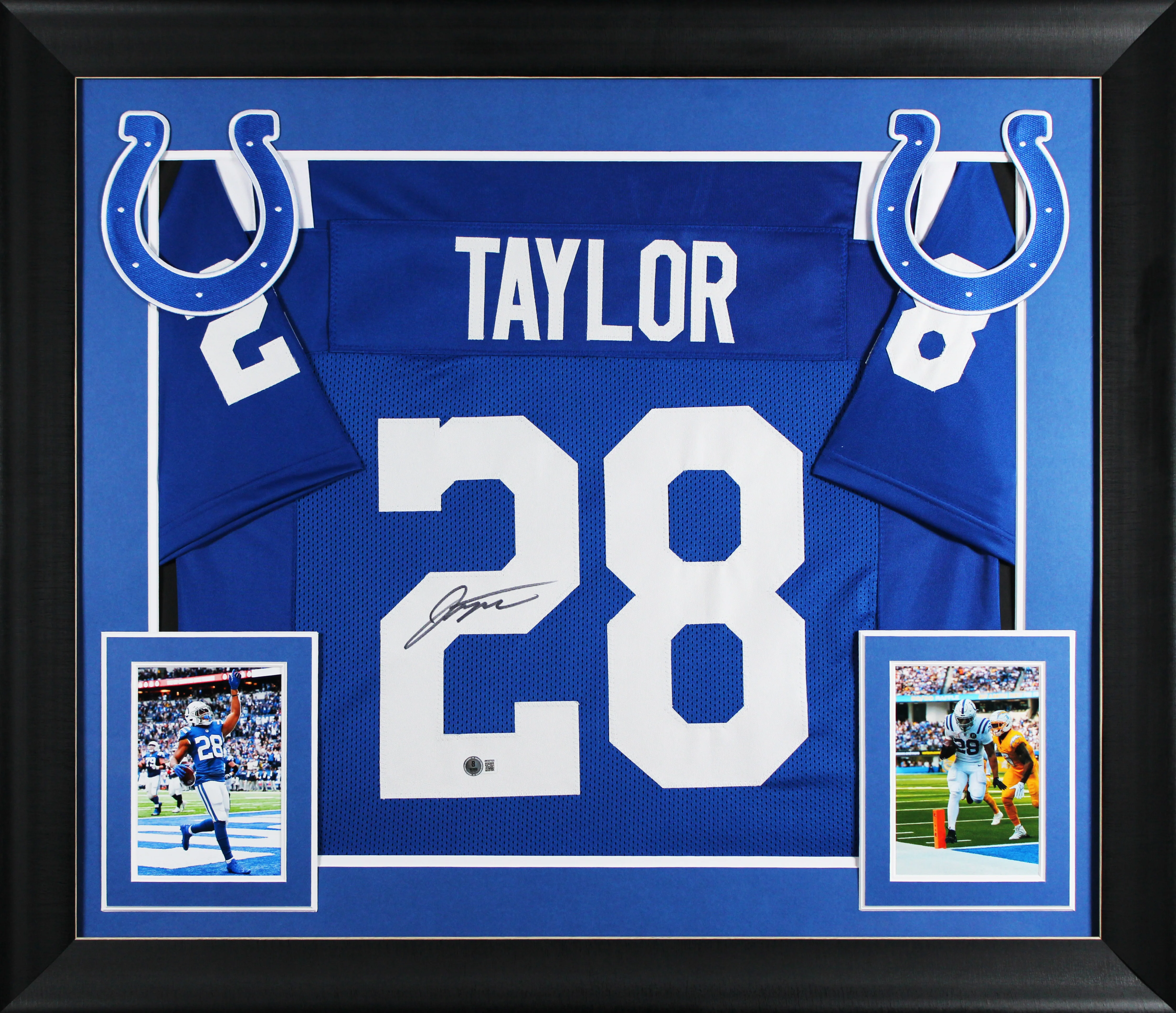 Jonathan Taylor Authentic Signed Blue Pro Style Framed Jersey Autographed BAS - Image 2