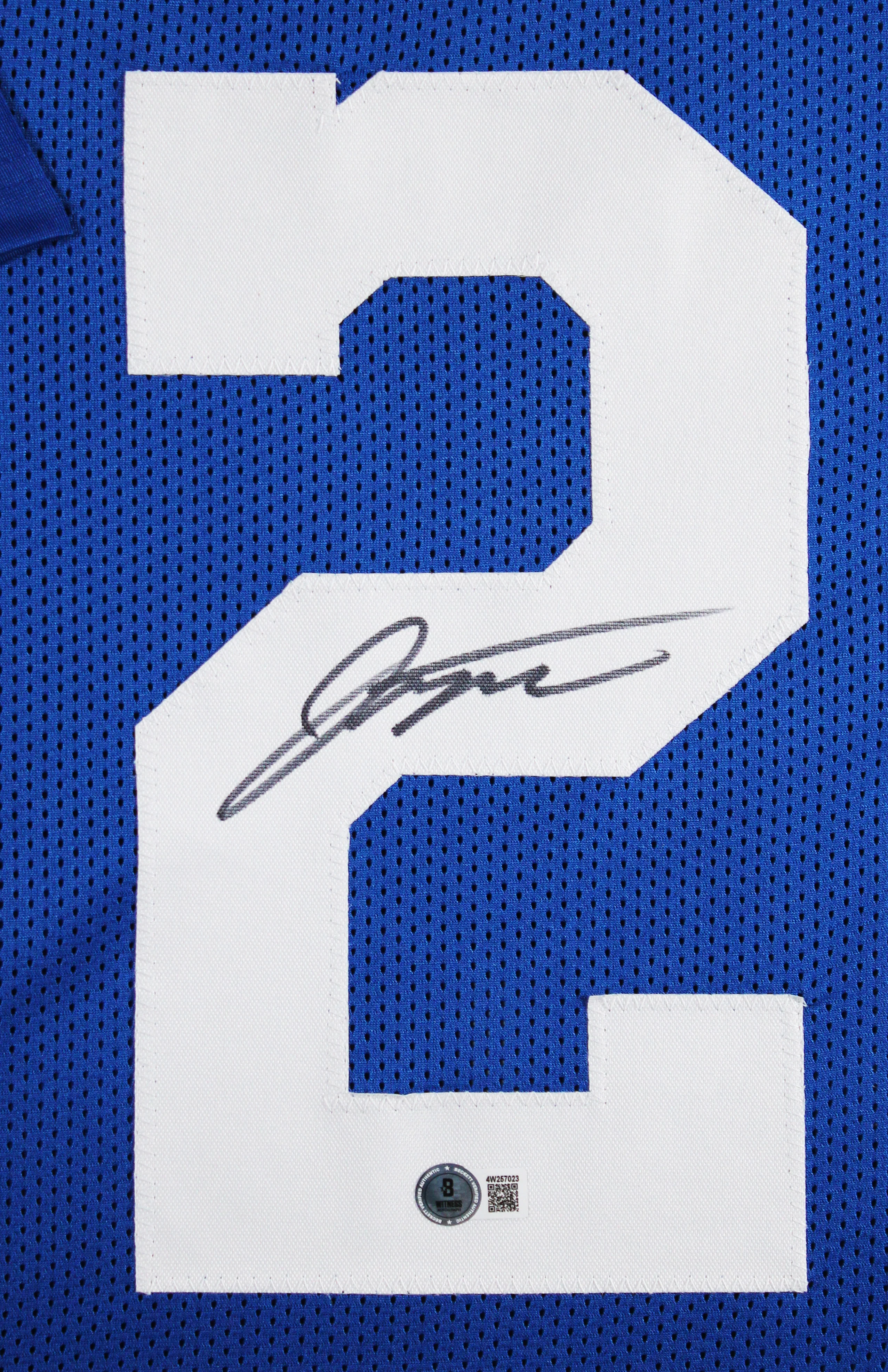 Jonathan Taylor Authentic Signed Blue Pro Style Framed Jersey Autographed BAS - Image 3