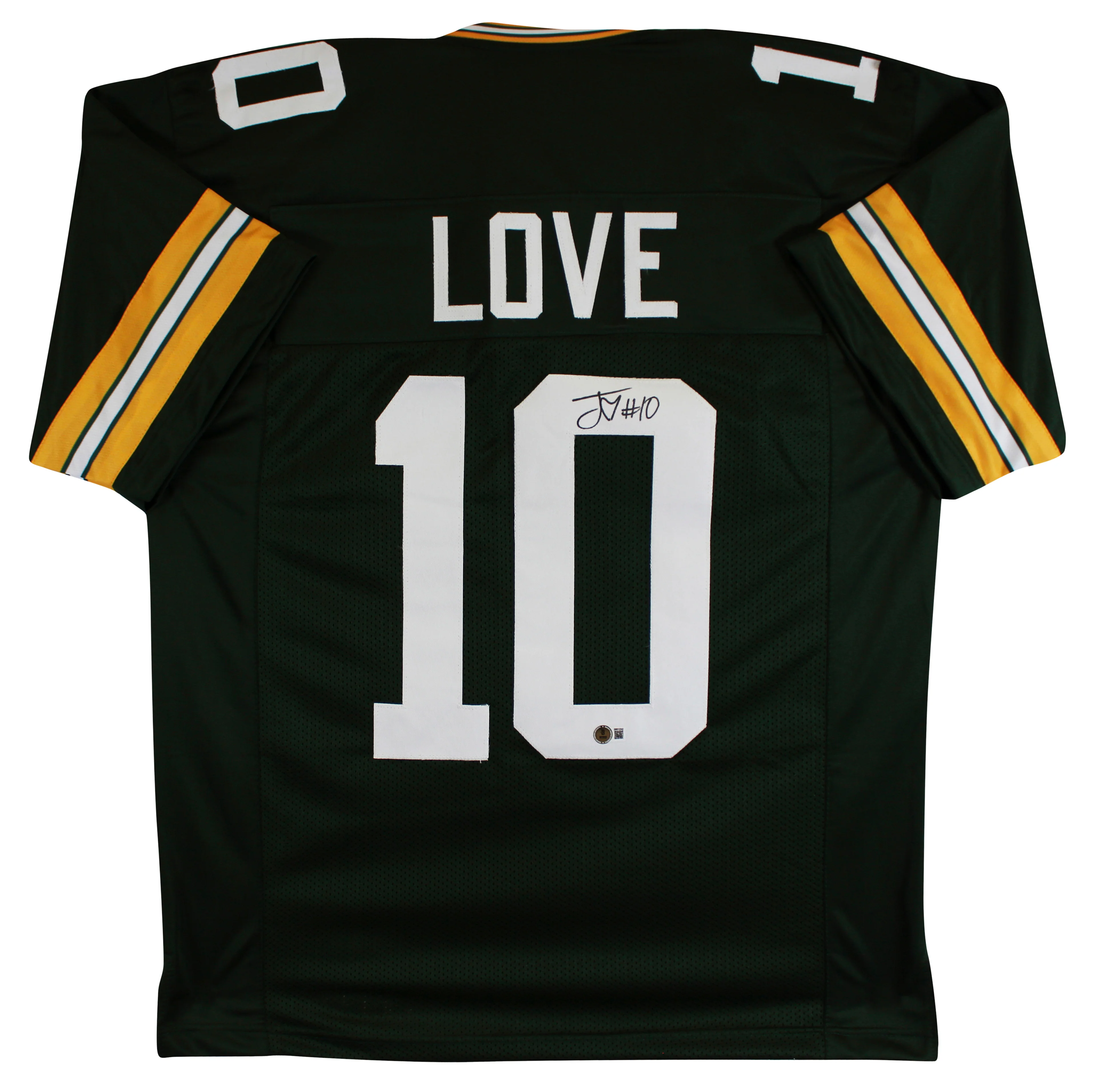 Jordan Love Authentic Signed Green Pro Style Jersey Autographed BAS Witnessed - Image 2